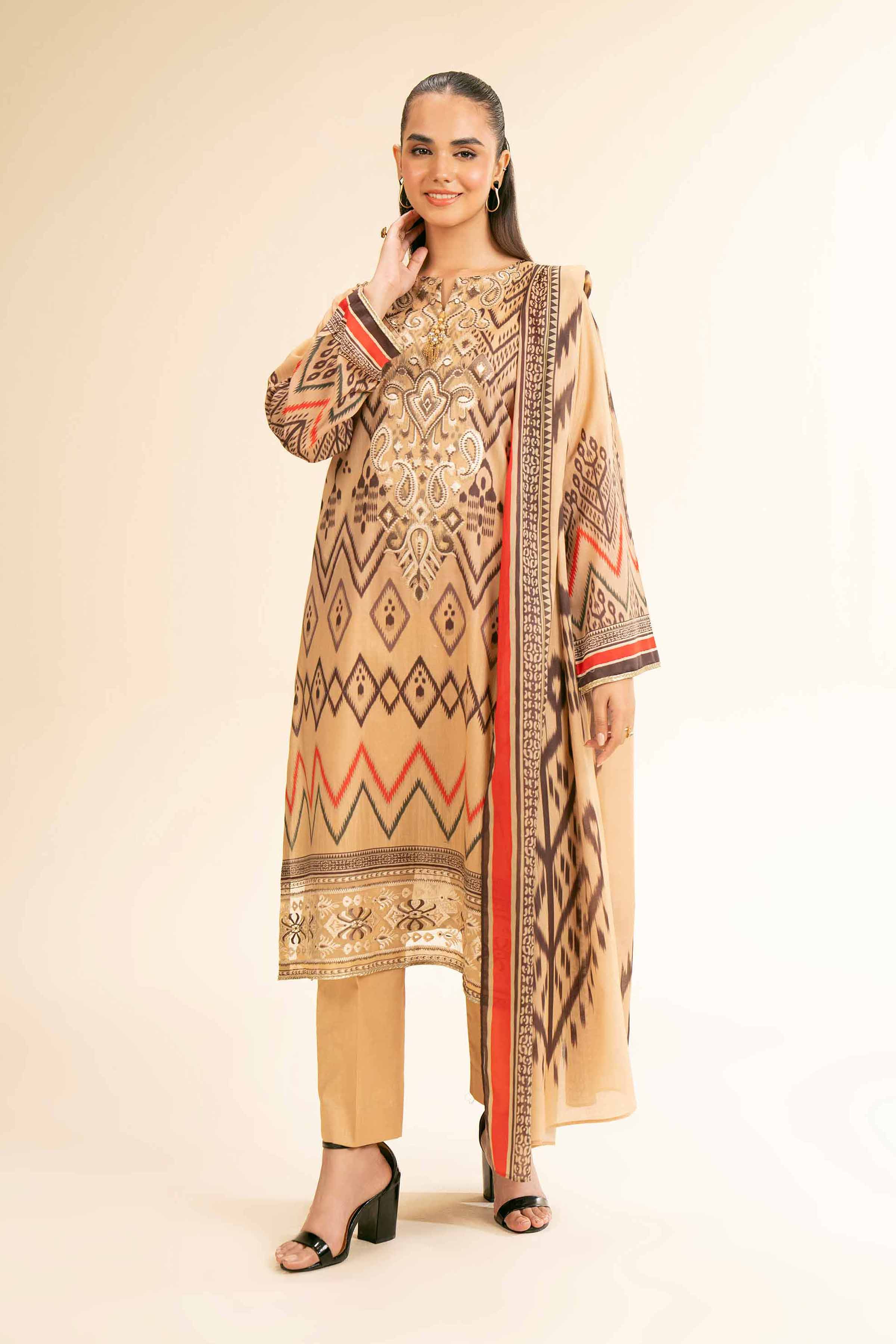 3 Piece - Digital Printed Embroidered Suit - 42501176 for Women - Unstitched Collection | Nishat | Shop Online