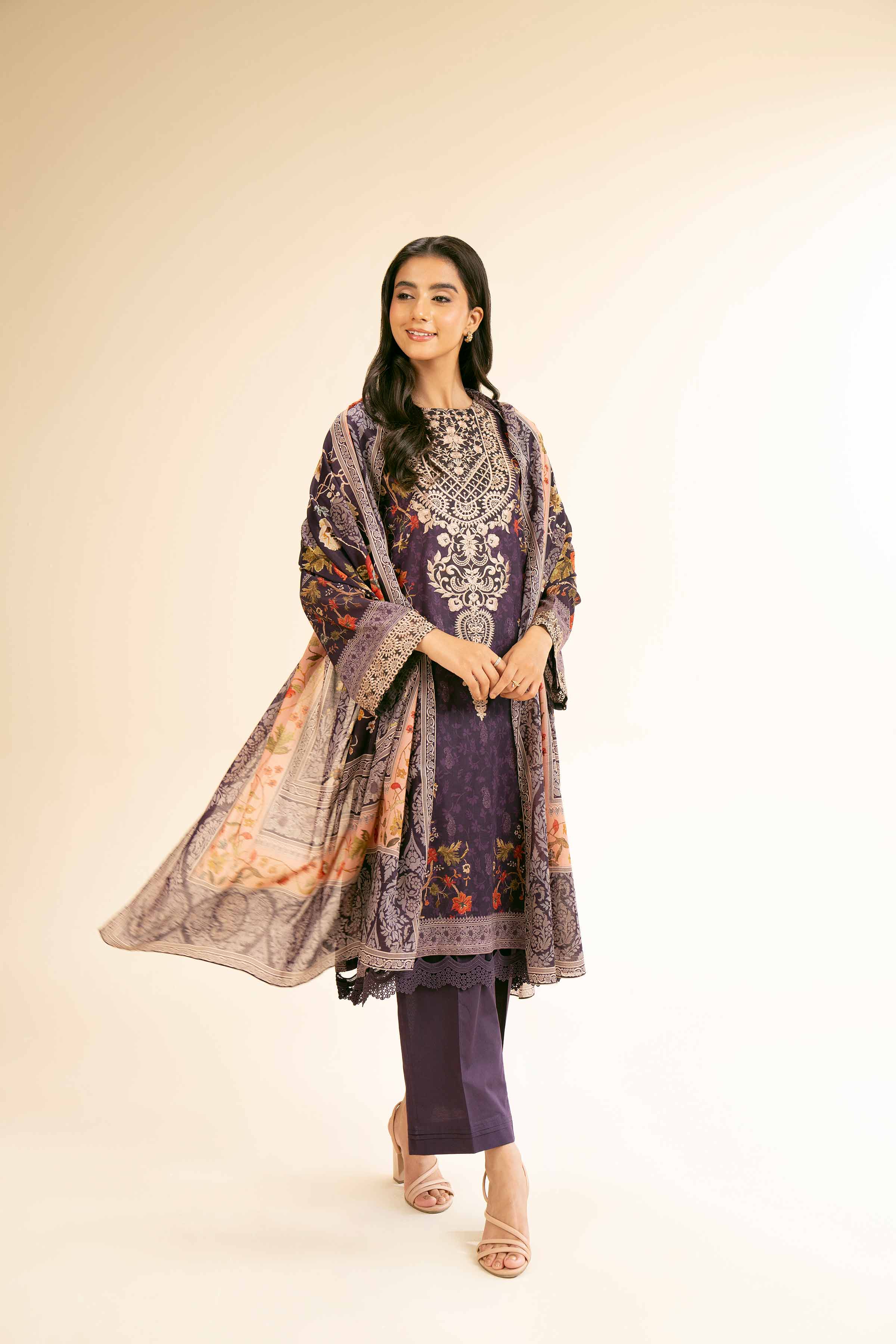 3 Piece - Digital Printed Embroidered Suit - 42501177 for Women - Unstitched Collection | Nishat | Shop Online