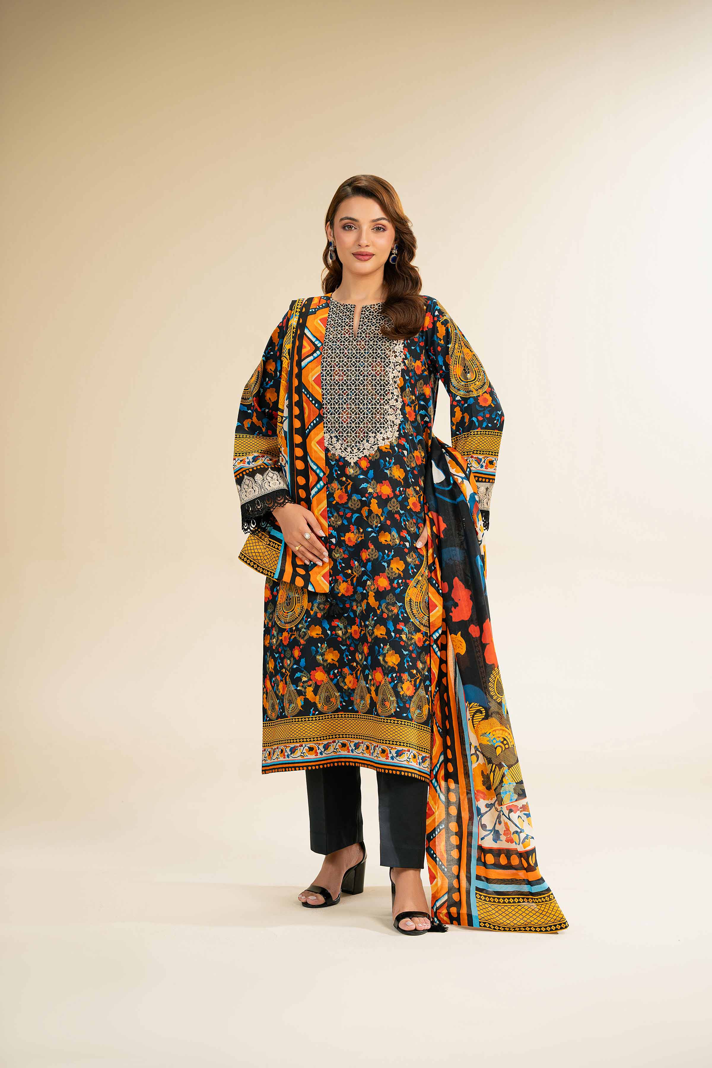3 Piece - Digital Printed Embroidered Suit - 42501178 for Women - Unstitched Collection | Nishat | Shop Online