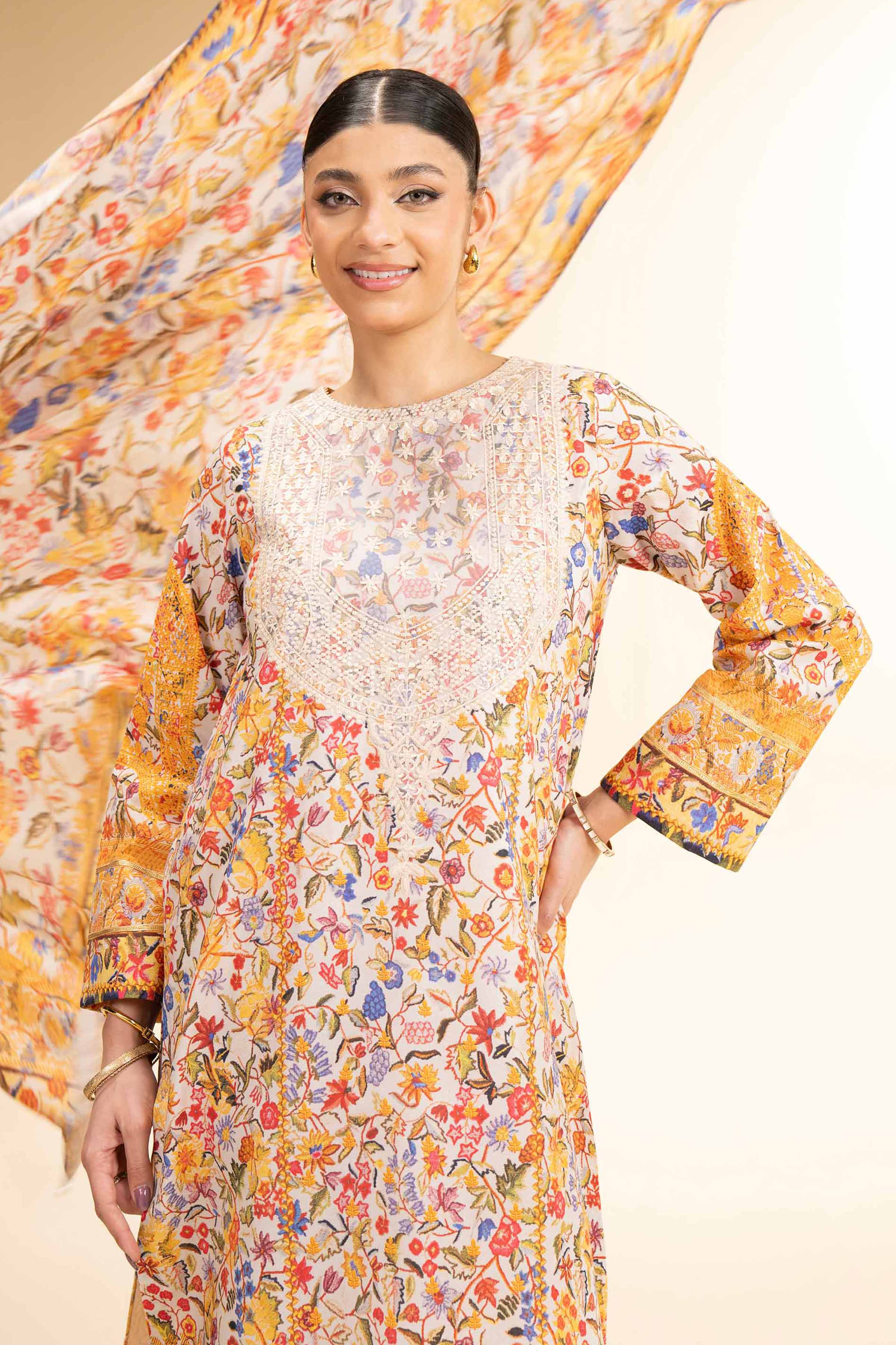 3 Piece - Digital Printed Embroidered Suit - 42501179 for Women - Unstitched Collection | Nishat | Shop Online
