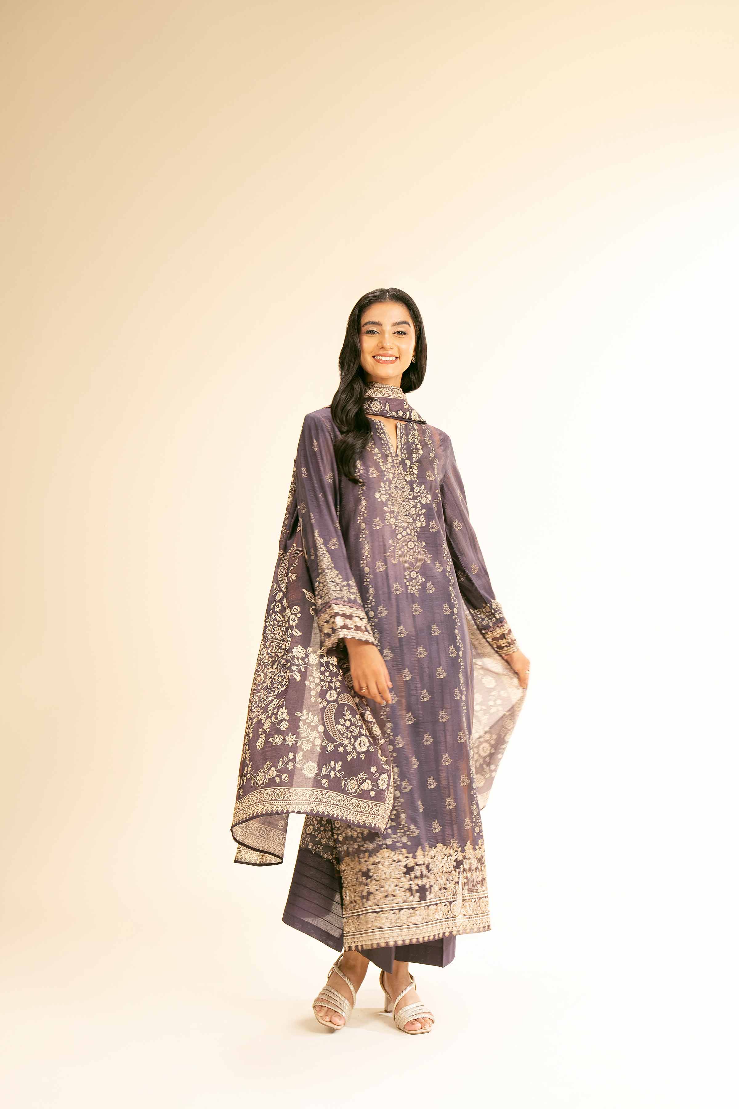 3 Piece - Digital Printed Embroidered Suit - 42501182 for Women - Unstitched Collection | Nishat | Shop Online