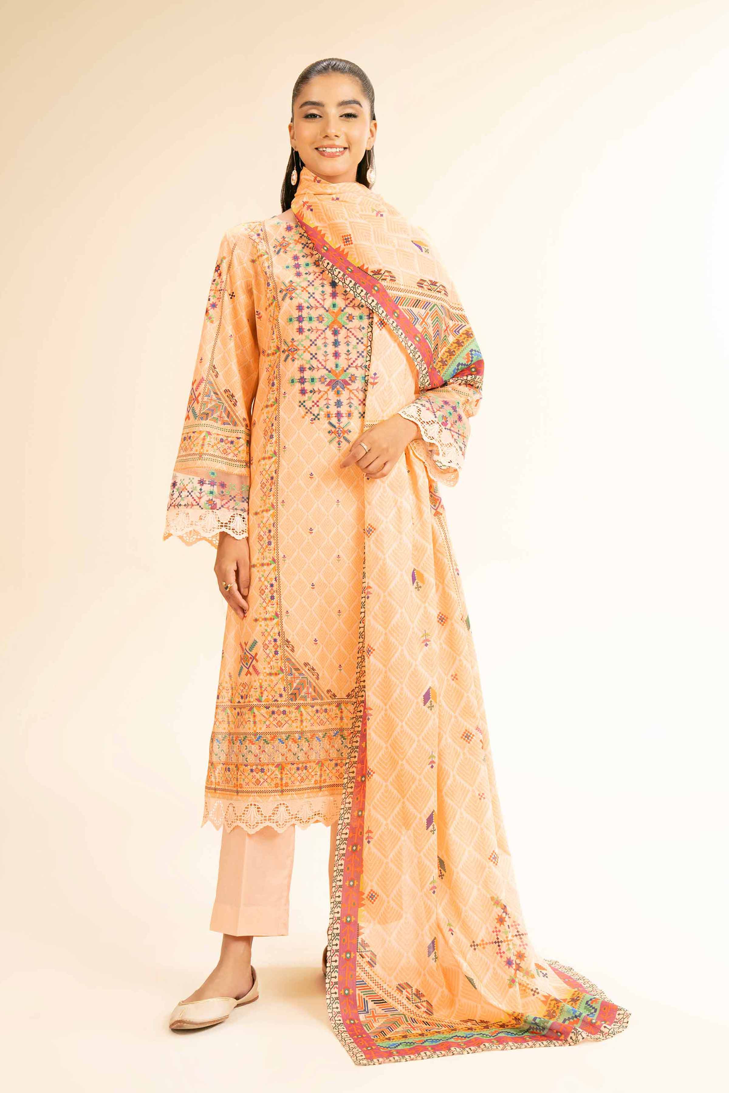 3 Piece - Digital Printed Embroidered Suit - 42501184 for Women - Unstitched Collection | Nishat | Shop Online