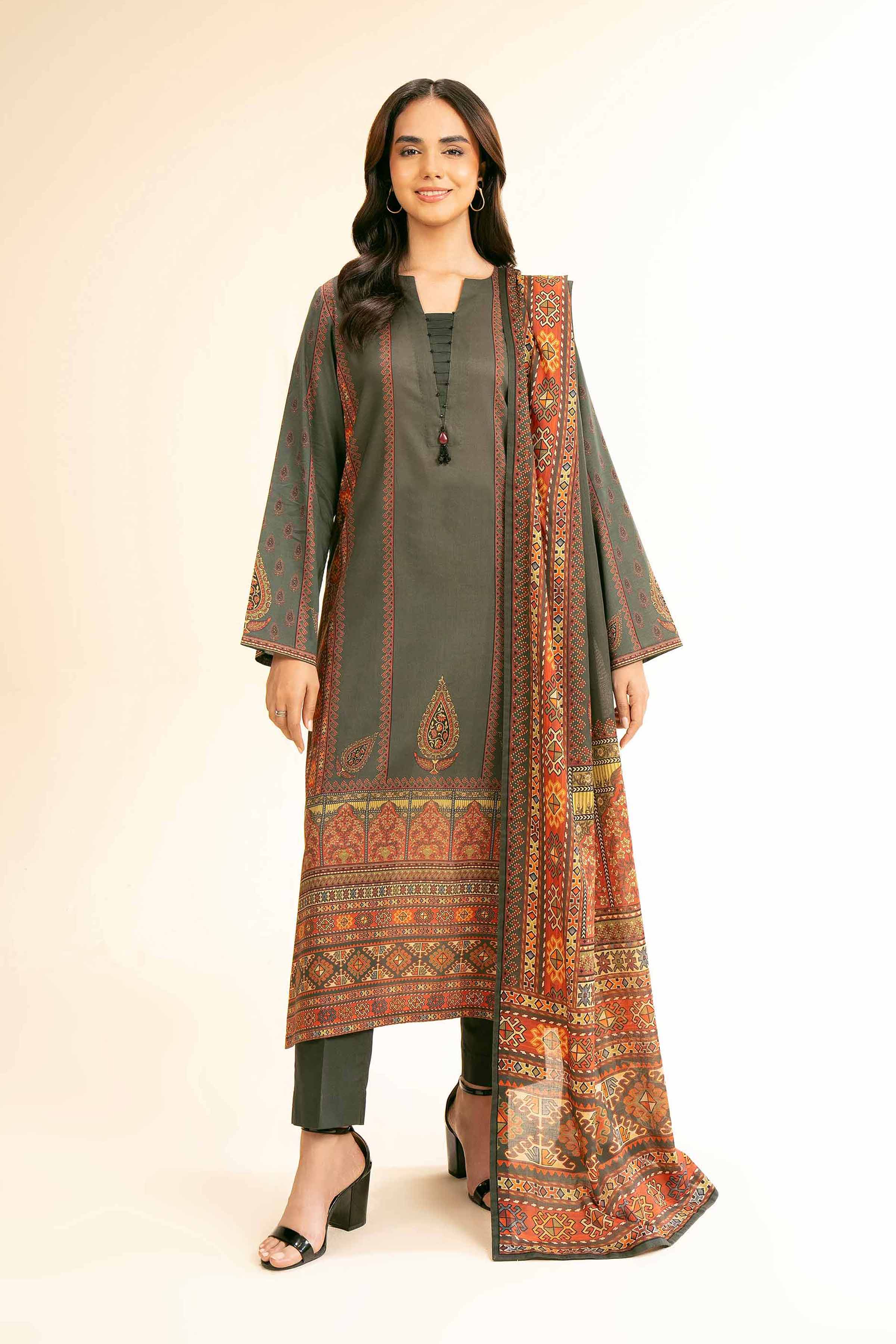 3 Piece - Digital Printed Suit - 42501190 for Women - Unstitched Collection | Nishat | Shop Online