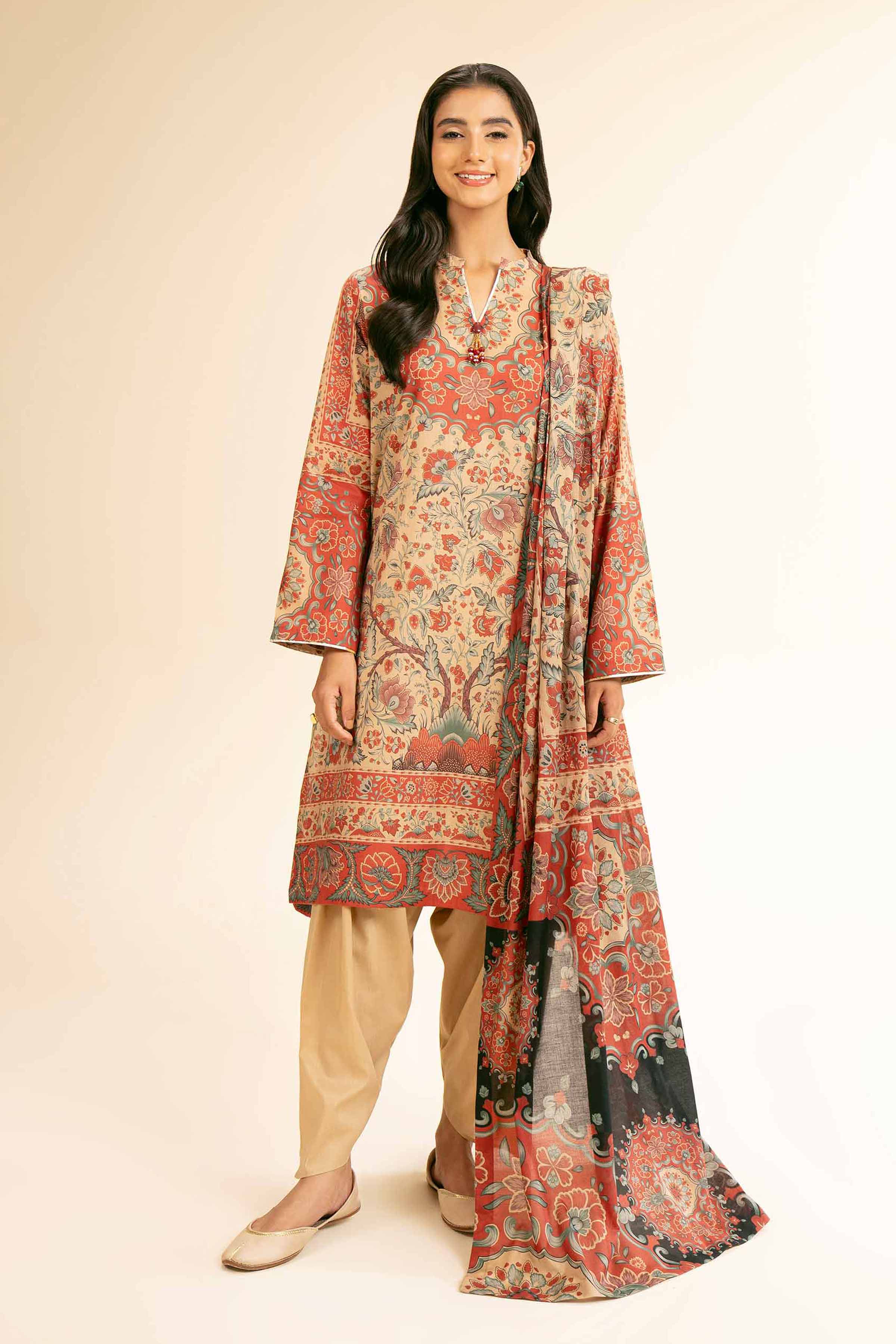 3 Piece - Digital Printed Suit - 42501195 for Women - Unstitched Collection | Nishat | Shop Online
