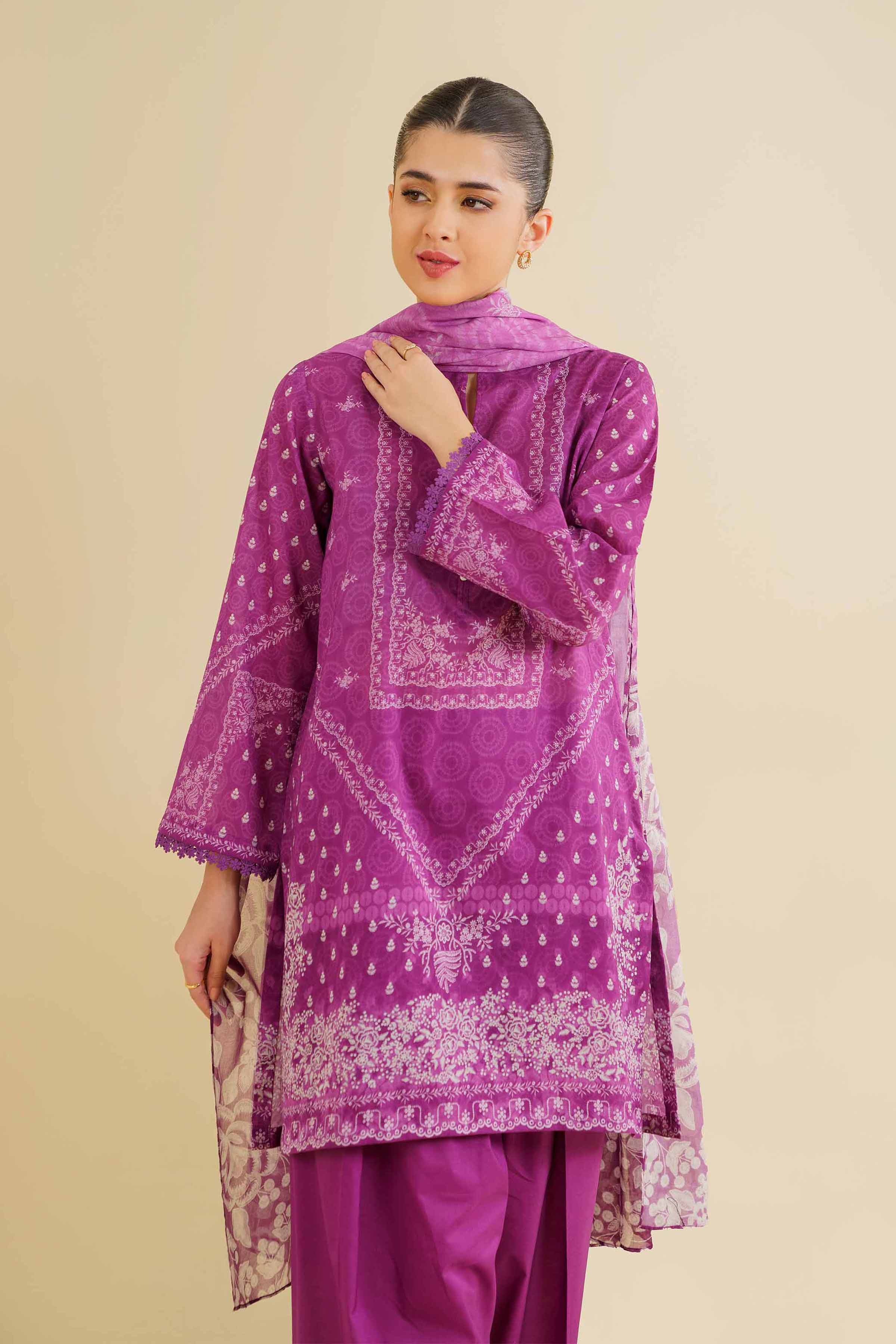 3 Piece - Digital Printed Suit - 42501199 for Women - Unstitched Collection | Nishat | Shop Online