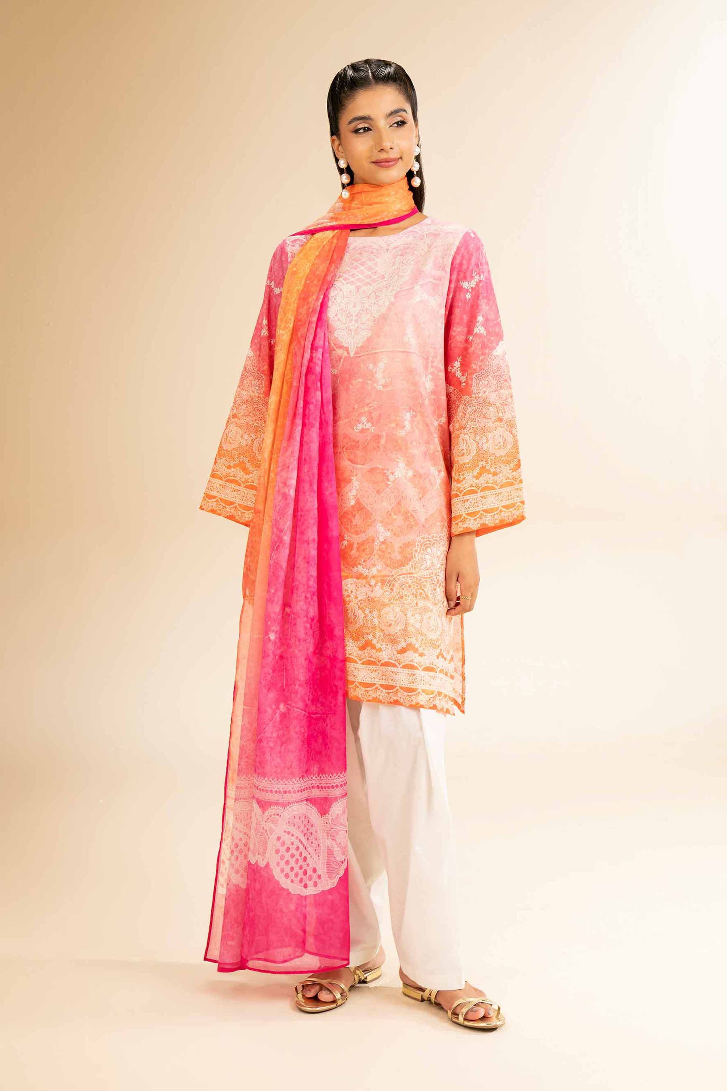 3 Piece - Digital Printed Suit - 42501200 for Women - Unstitched Collection | Nishat | Shop Online