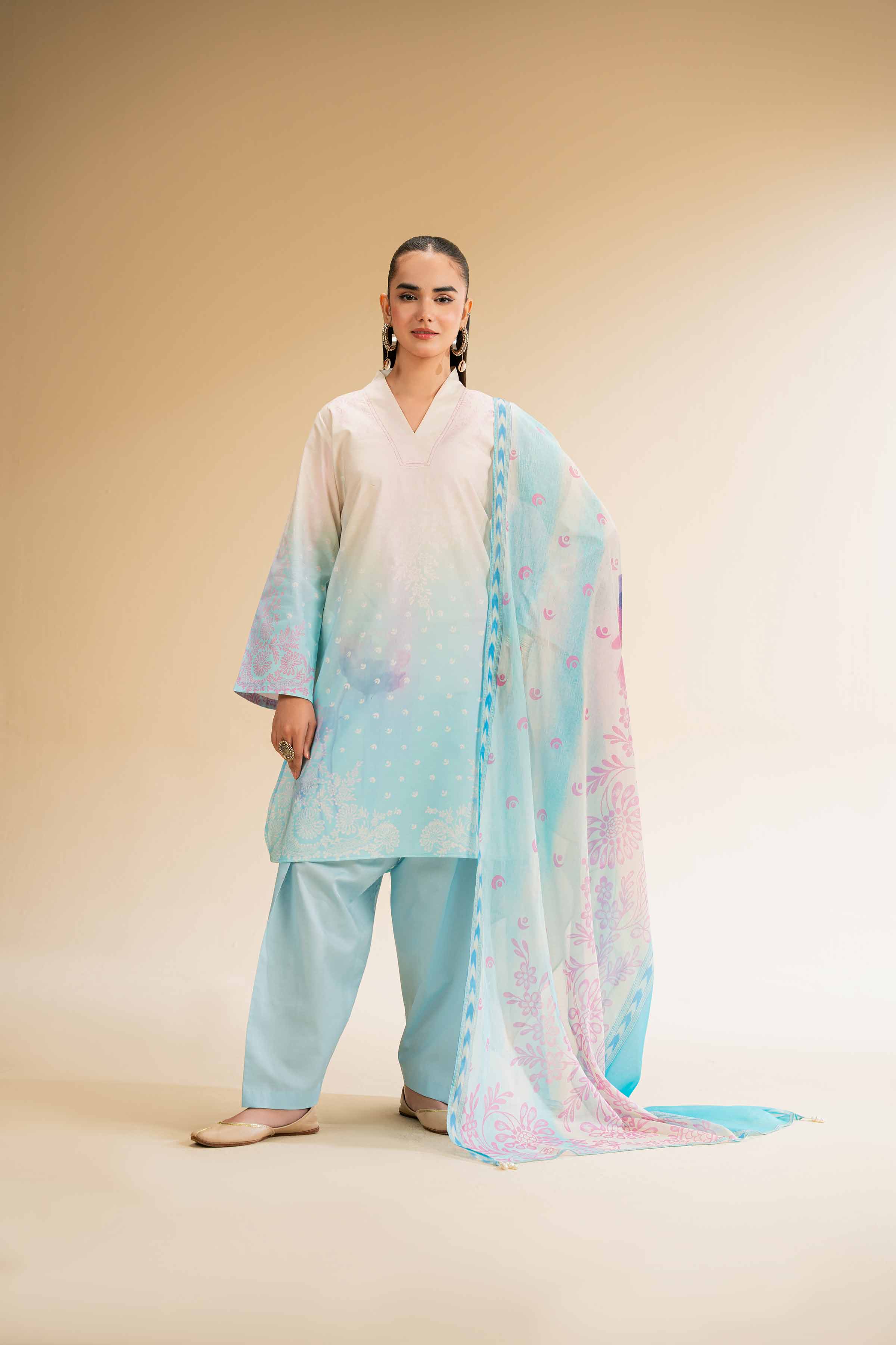 3 Piece - Digital Printed Suit - 42501201 for Women - Unstitched Collection | Nishat | Shop Online