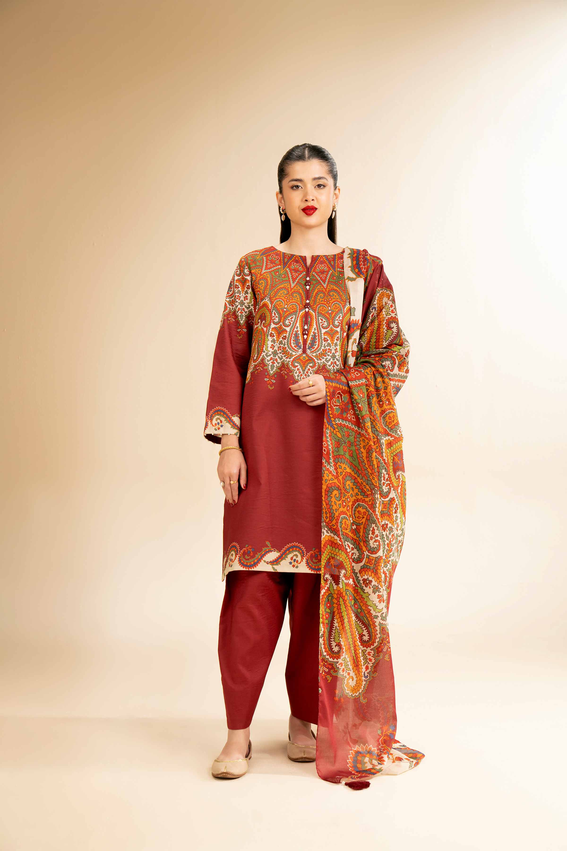 3 Piece - Digital Printed Suit - 42501204 for Women - Unstitched Collection | Nishat | Shop Online