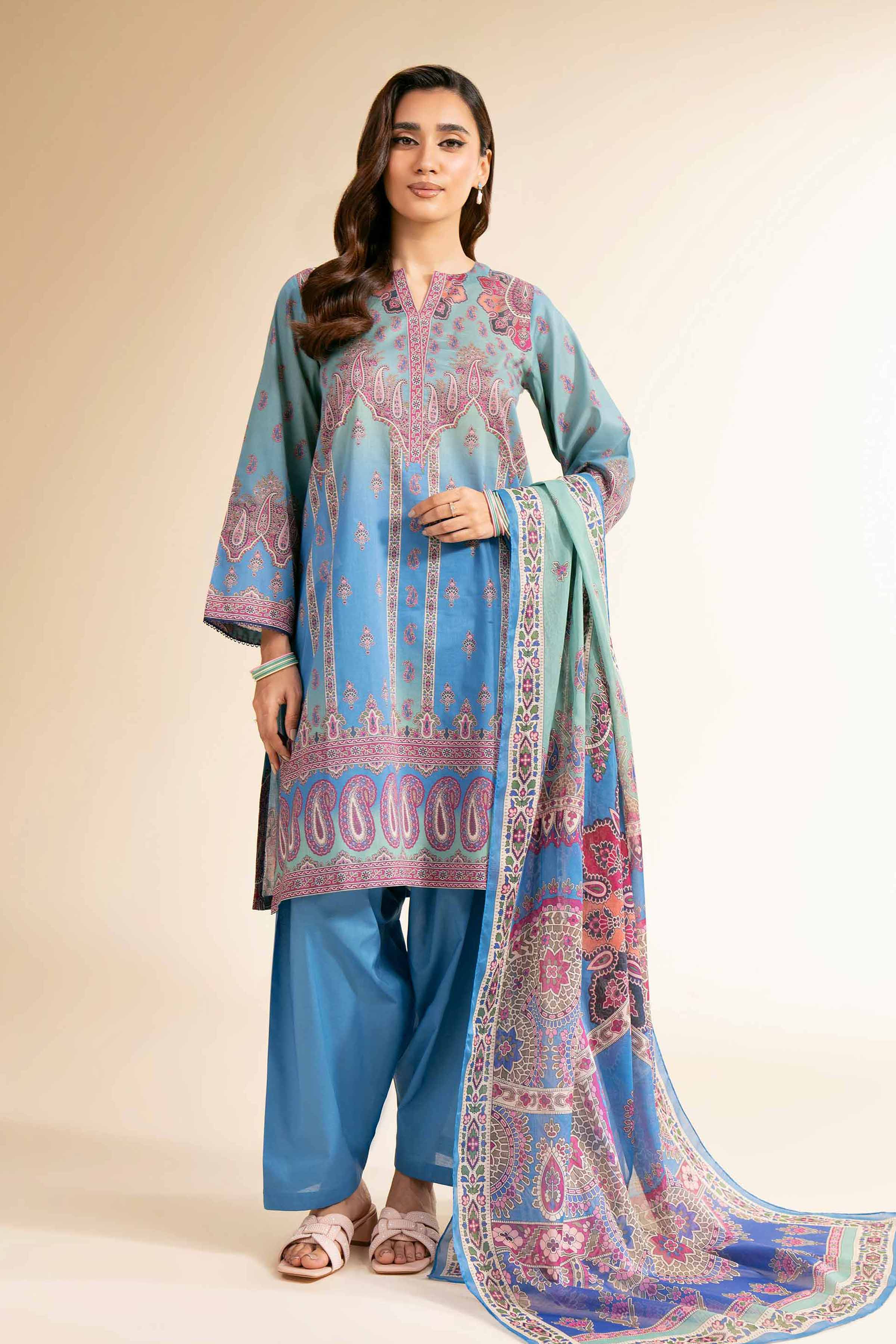 3 Piece - Digital Printed Suit - 42501210 for Women - Unstitched Collection | Nishat | Shop Online