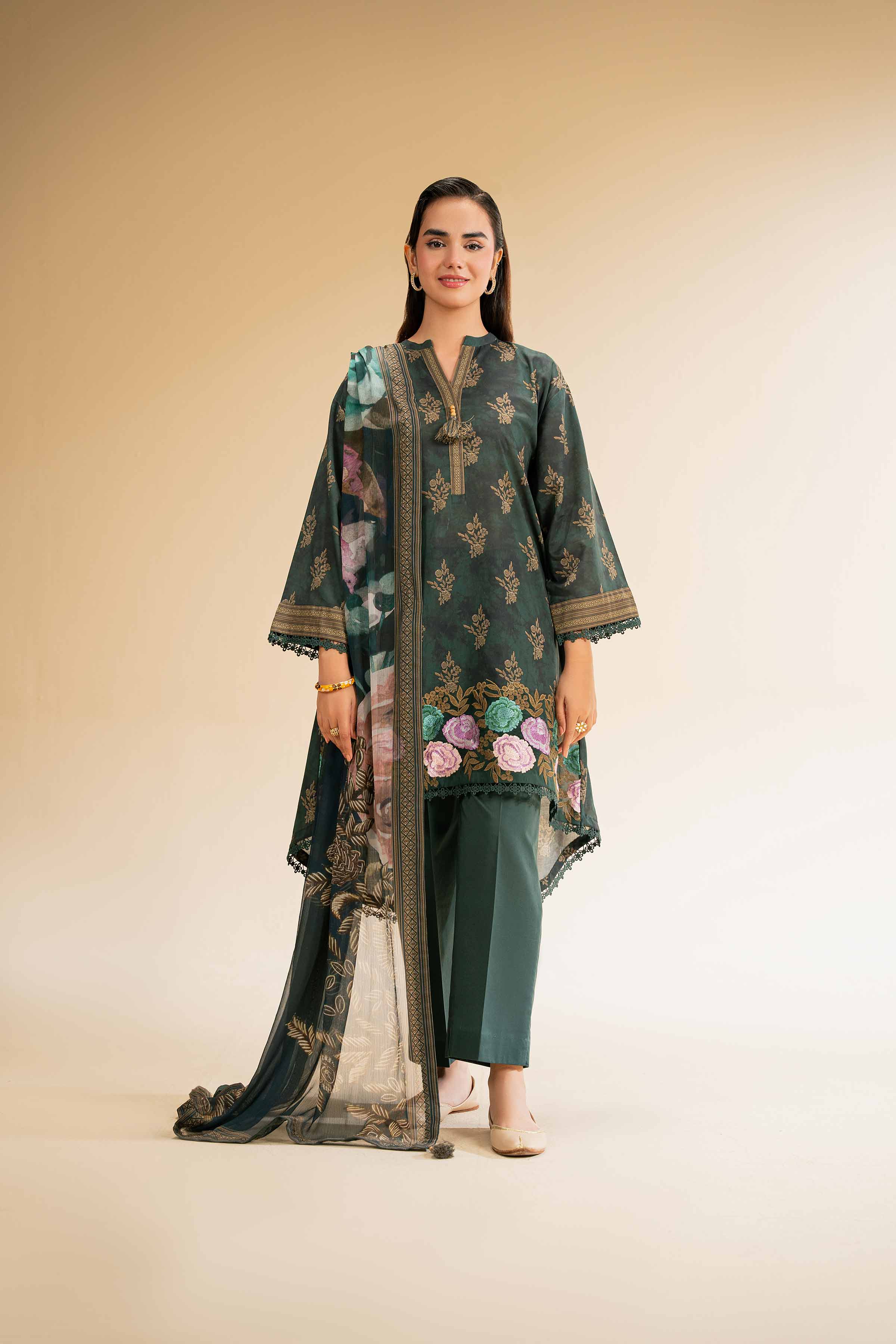 3 Piece - Printed Embroidered Suit - 42501224 for Women - Unstitched Collection | Nishat | Shop Online