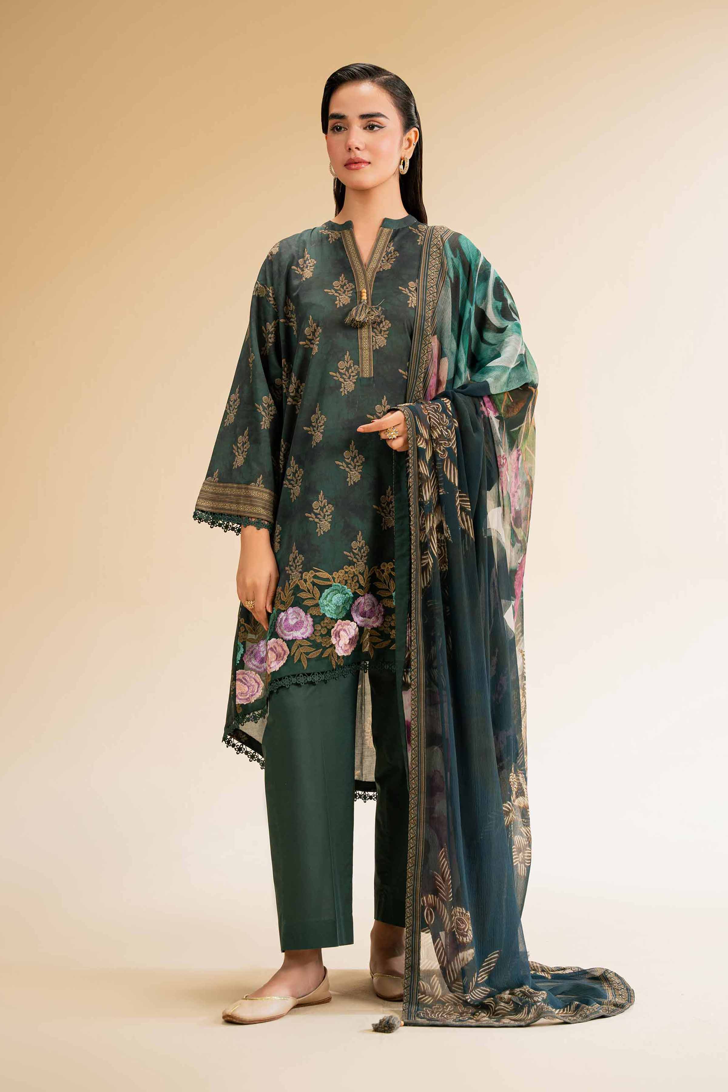 3 Piece - Printed Embroidered Suit - 42501224 for Women - Unstitched Collection | Nishat | Shop Online