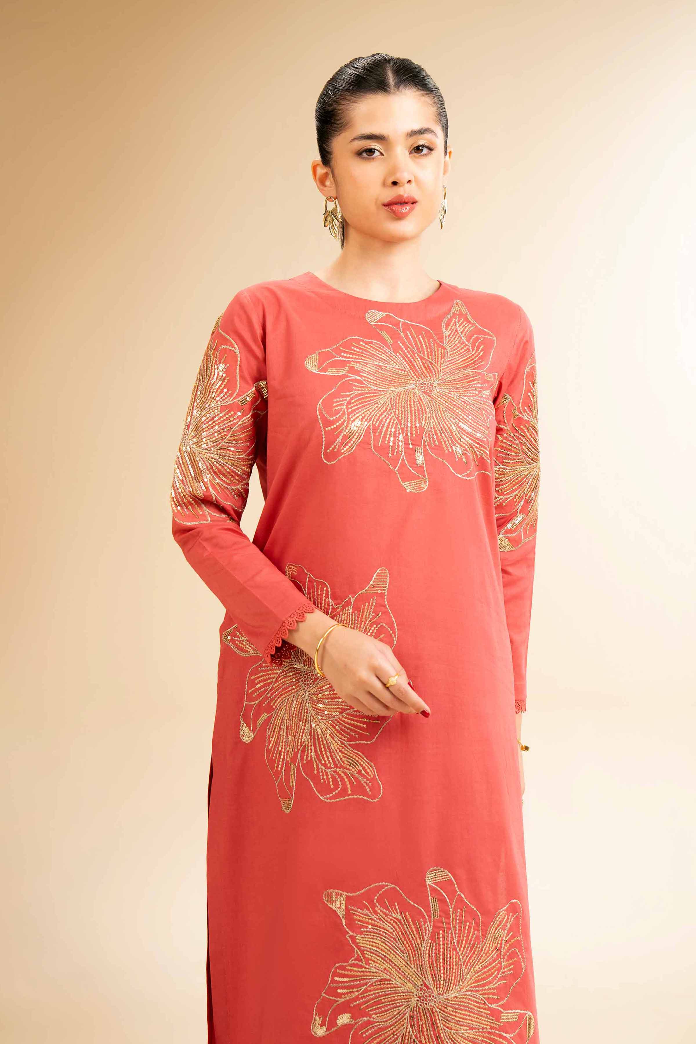 2 Piece - Dyed Embroidered Suit - 42501261 for Women - Unstitched Collection | Nishat | Shop Online