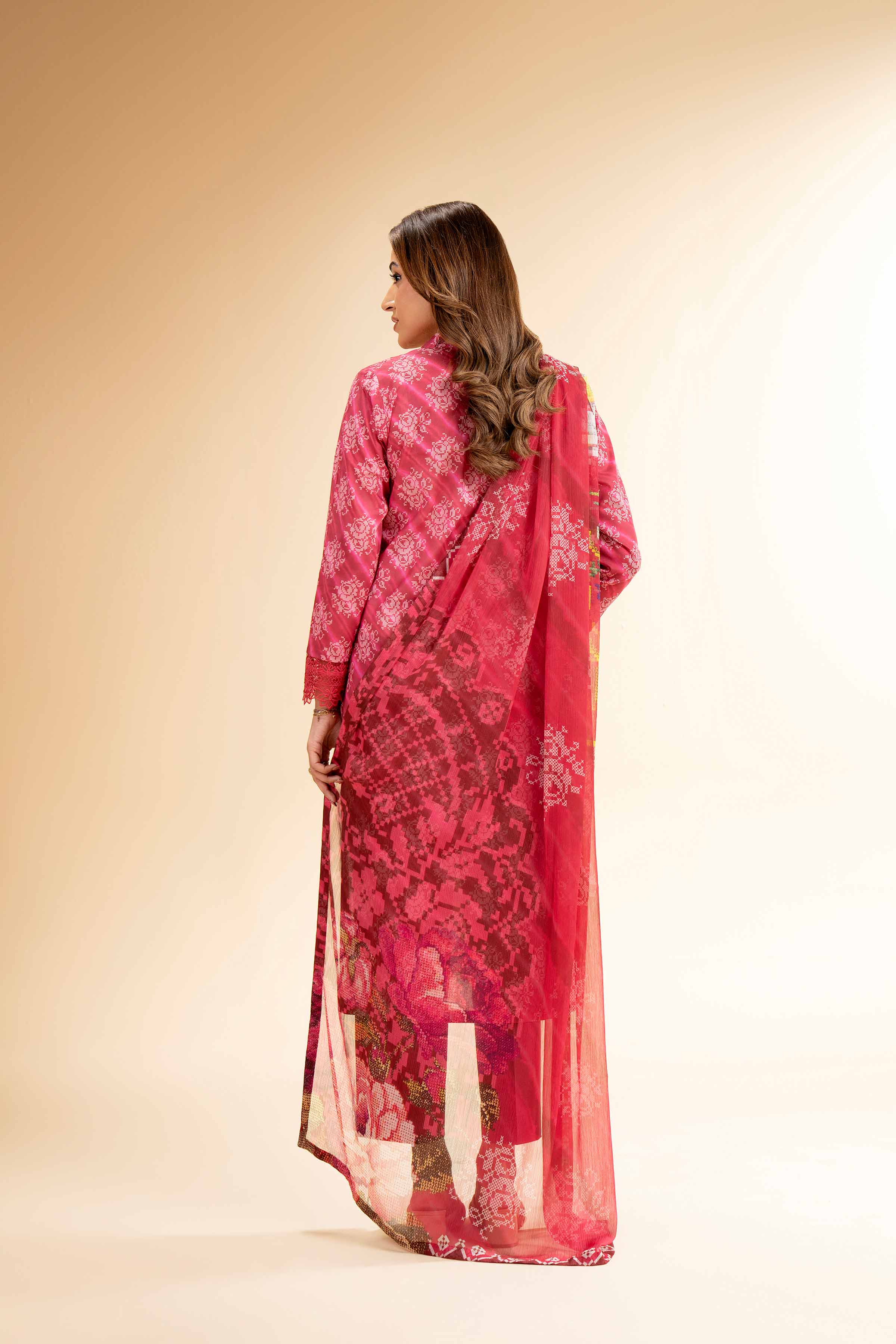 2 Piece - Printed With Laces Suit - 42501275 for Women - Unstitched Collection | Nishat | Shop Online