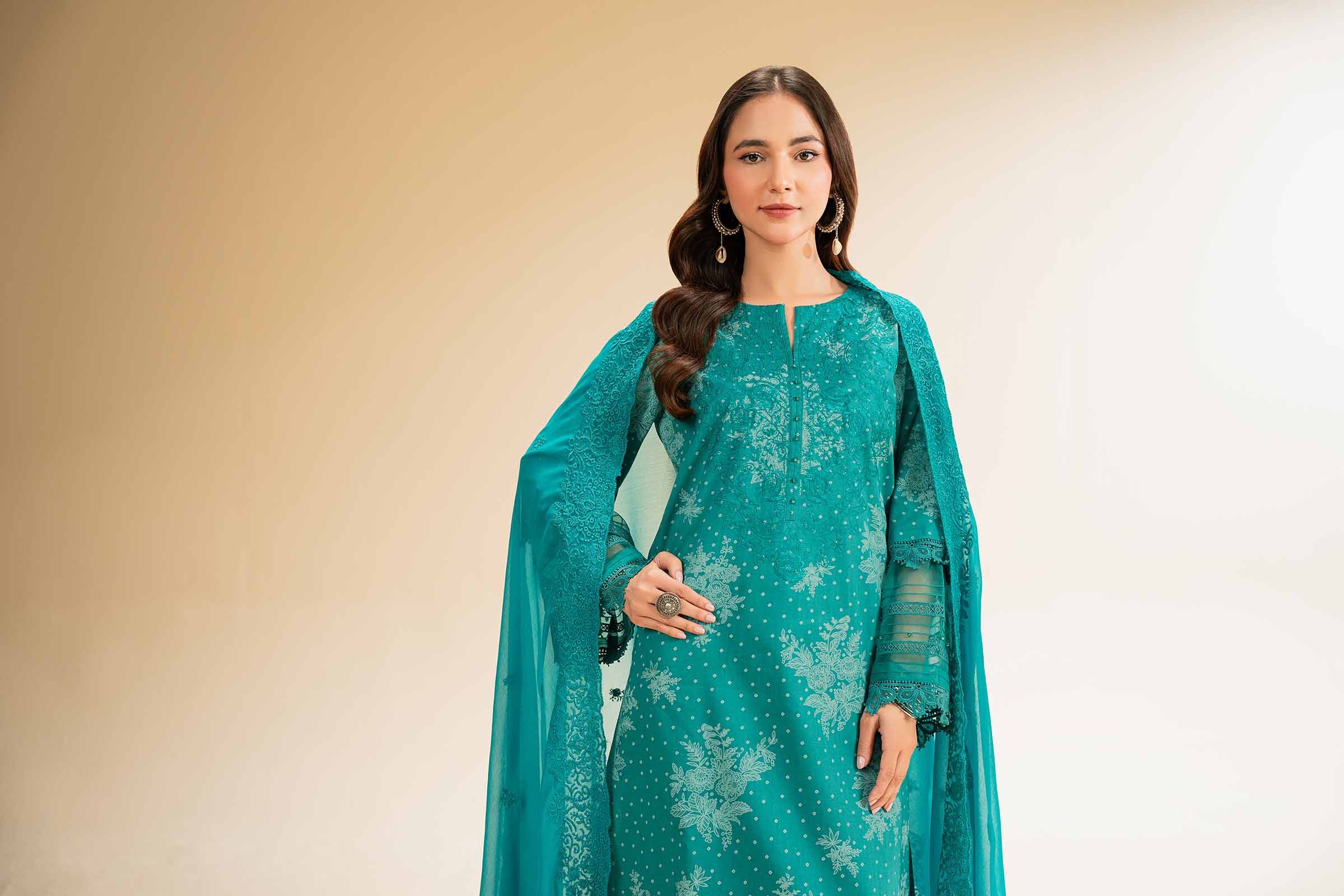 3 Piece - Printed Embroidered Suit - 42501278 for Women - Unstitched Collection | Nishat | Shop Online