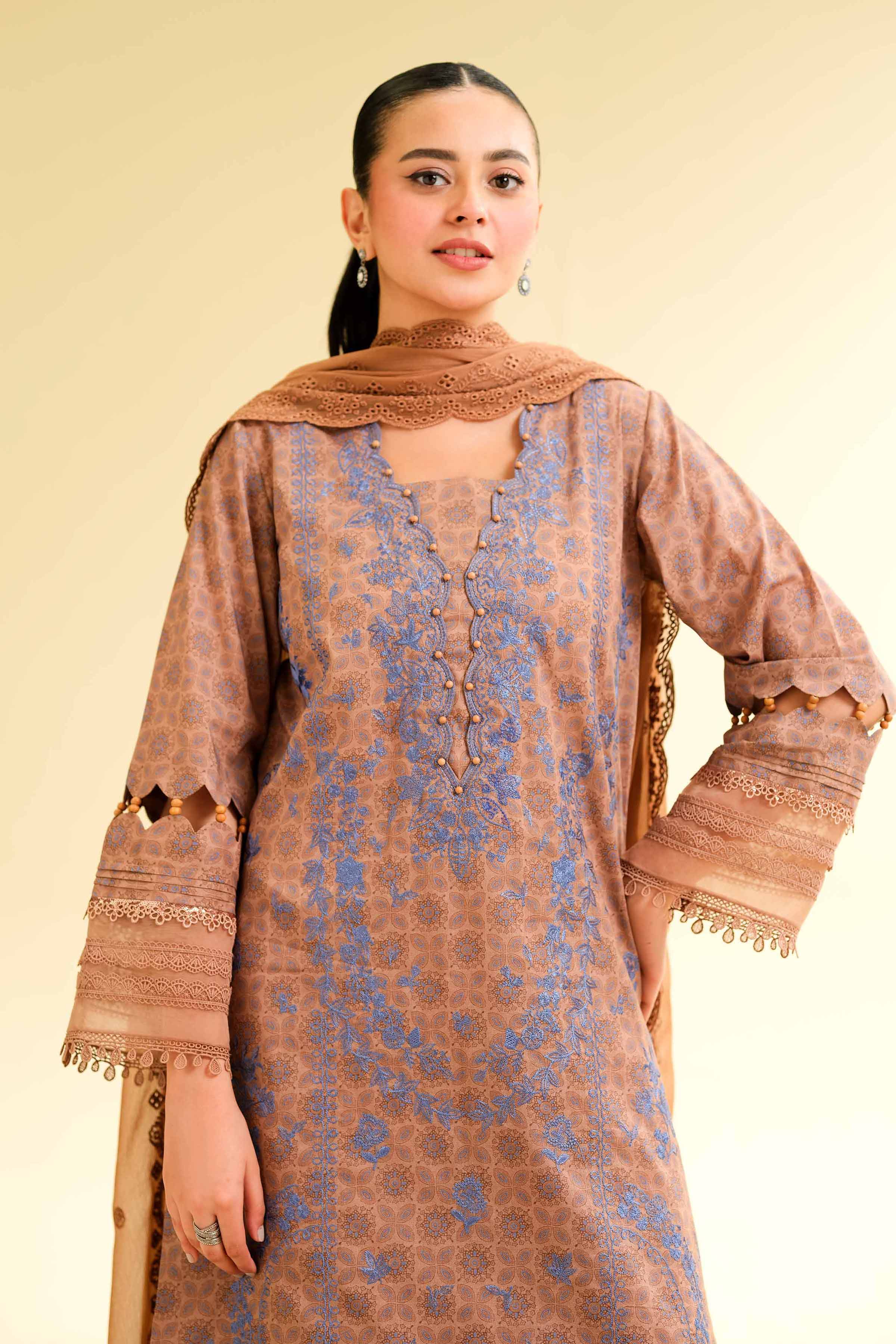 3 Piece - Printed Embroidered Suit - 42501282 for Women - Unstitched Collection | Nishat | Shop Online