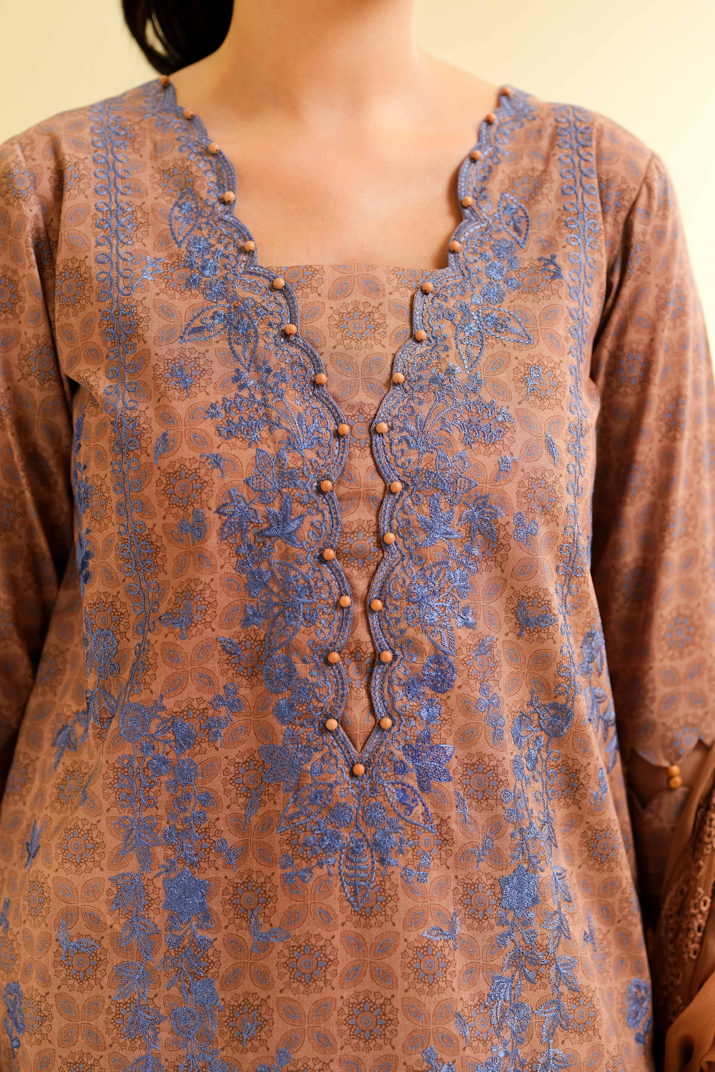 3 Piece - Printed Embroidered Suit - 42501282 for Women - Unstitched Collection | Nishat | Shop Online