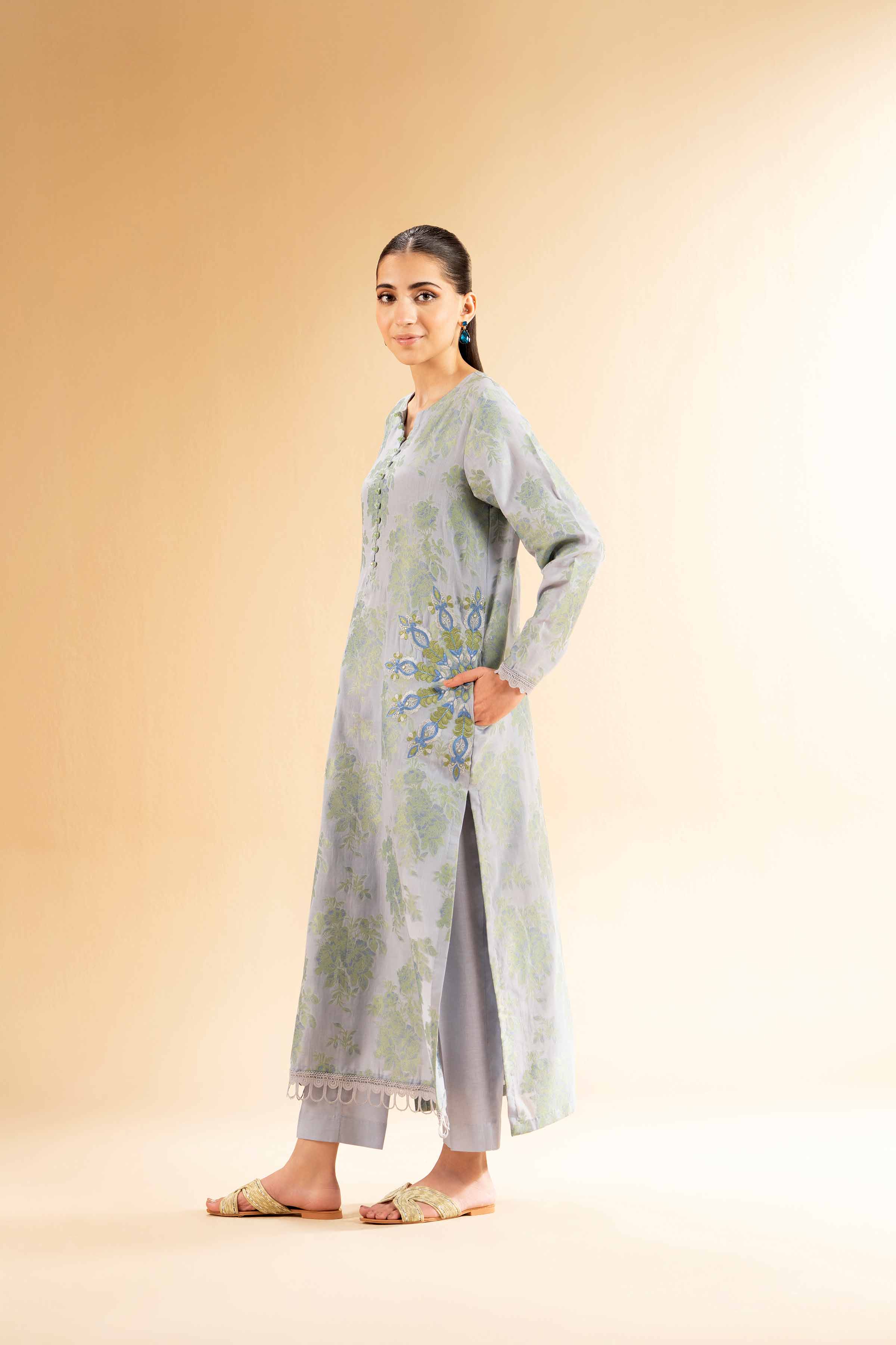 2 Piece - Jacquard Embroidered Suit - 42501287 for Women - Unstitched Collection | Nishat | Shop Online