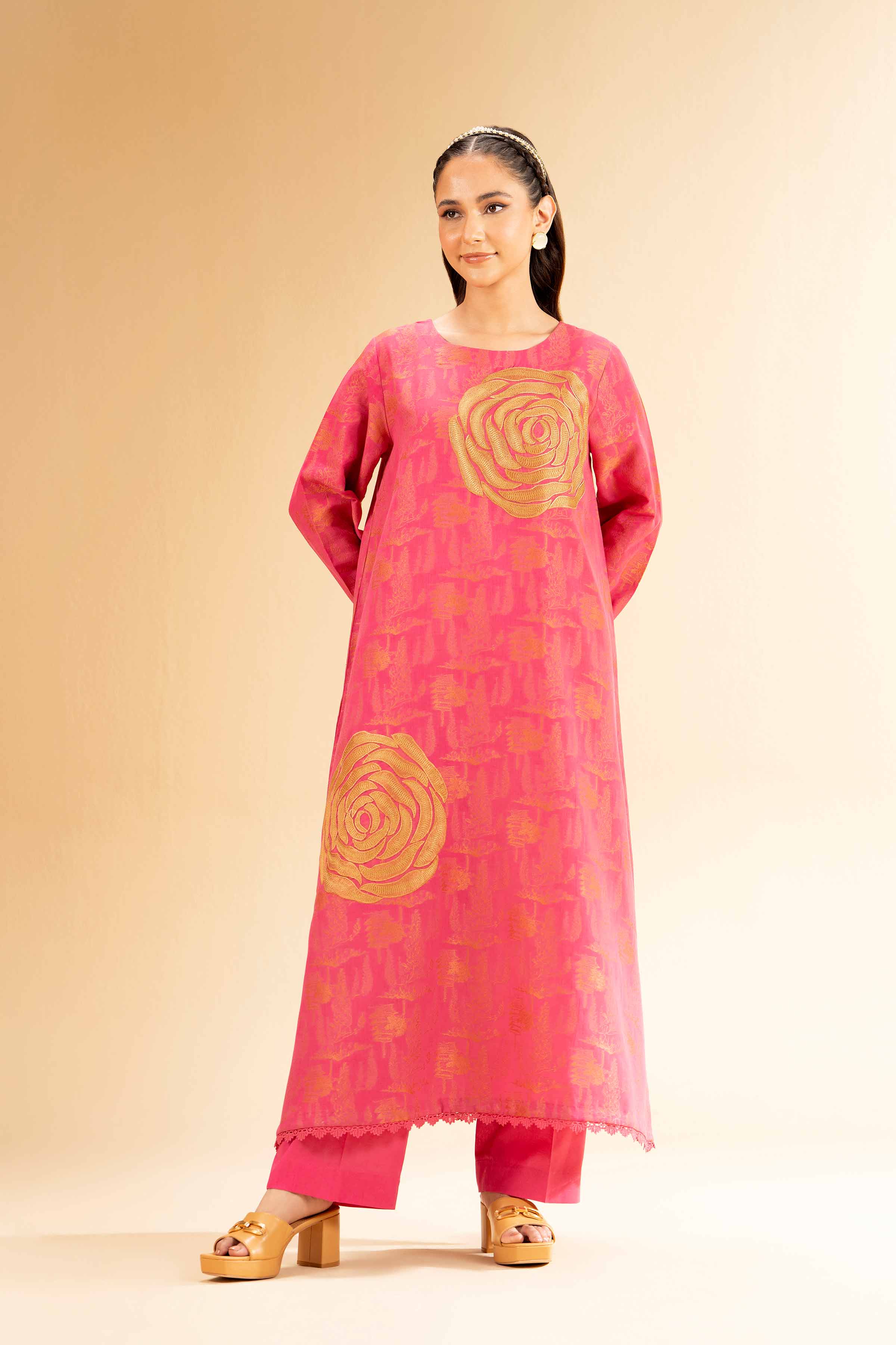2 Piece - Jacquard Embroidered Suit - 42501290 for Women - Unstitched Collection | Nishat | Shop Online