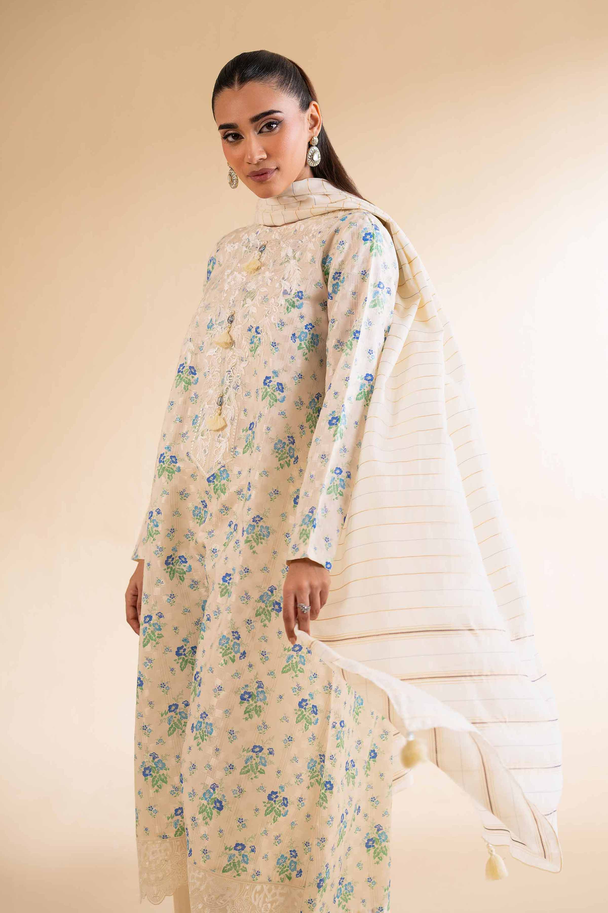 3 Piece - Digital Printed Jacquard Embroidered Suit - 42501298 for Women - Unstitched Collection | Nishat | Shop Online