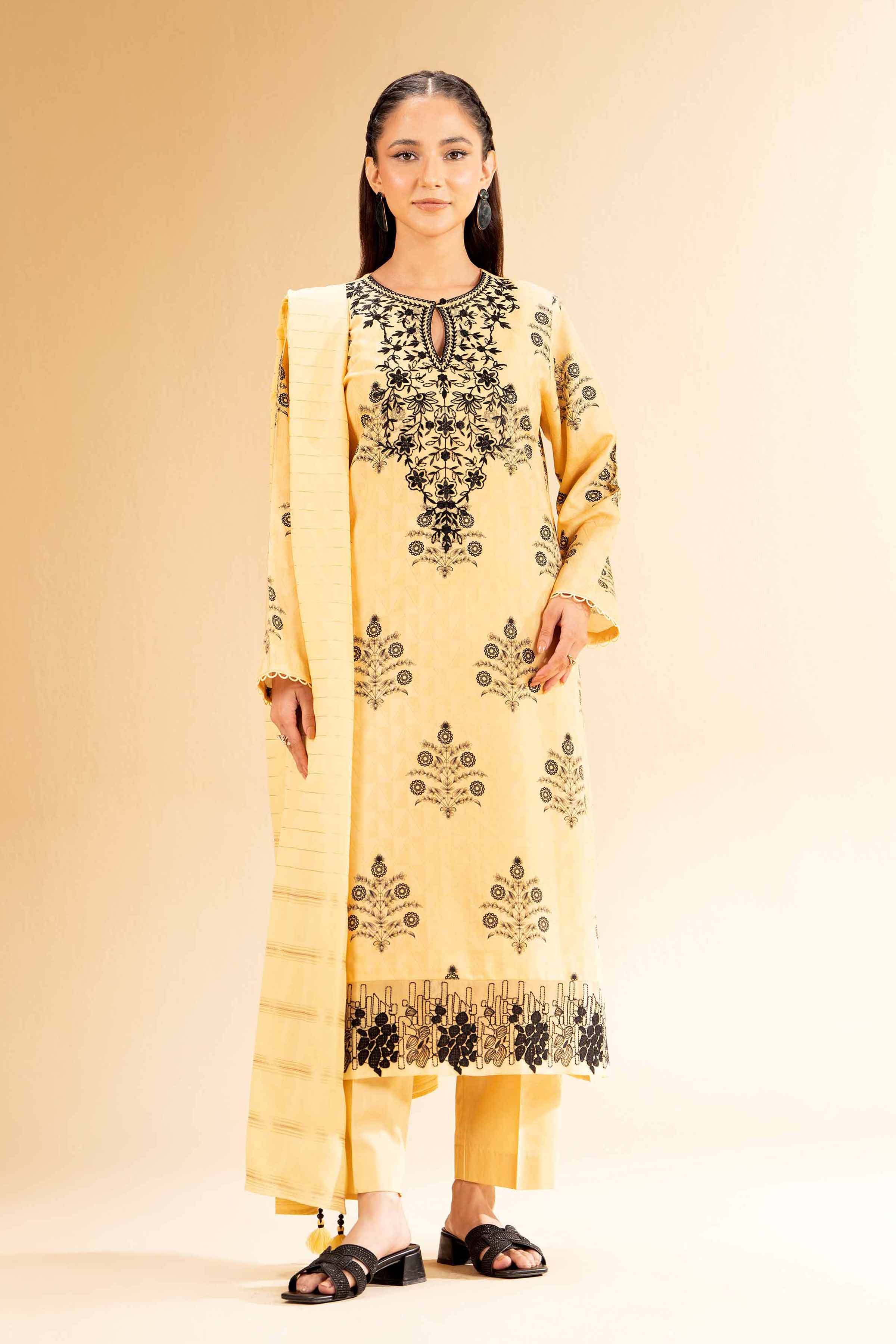 3 Piece - Digital Printed Jacquard Embroidered Suit - 42501299 for Women - Unstitched Collection | Nishat | Shop Online