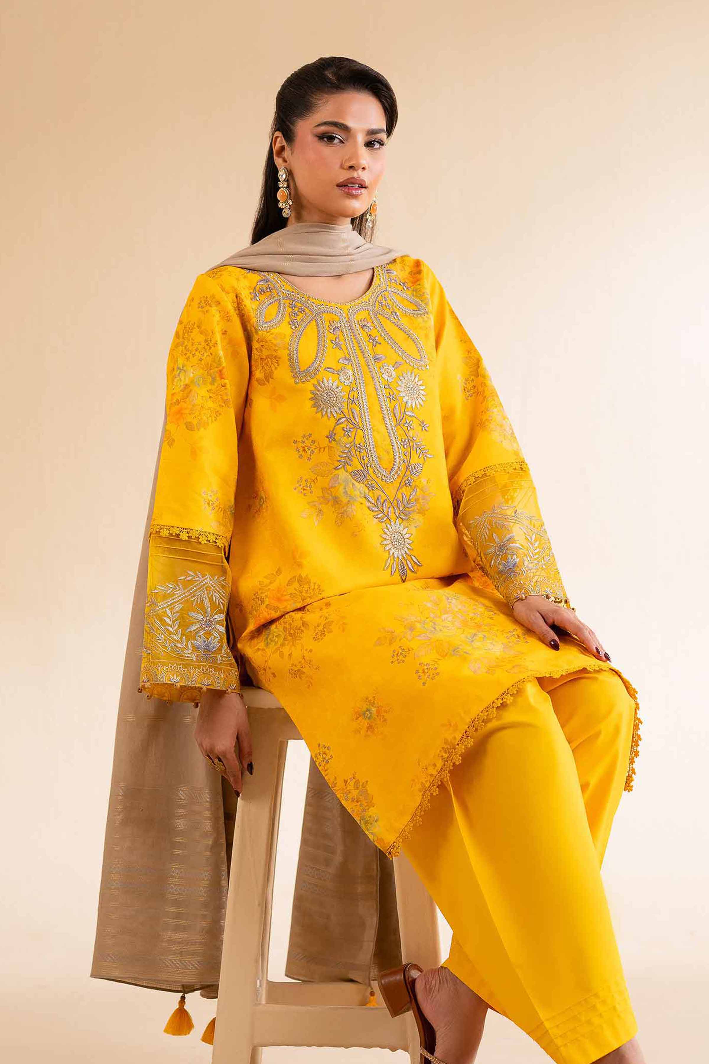3 Piece - Digital Printed Jacquard Embroidered Suit - 42501300 for Women - Unstitched Collection | Nishat | Shop Online