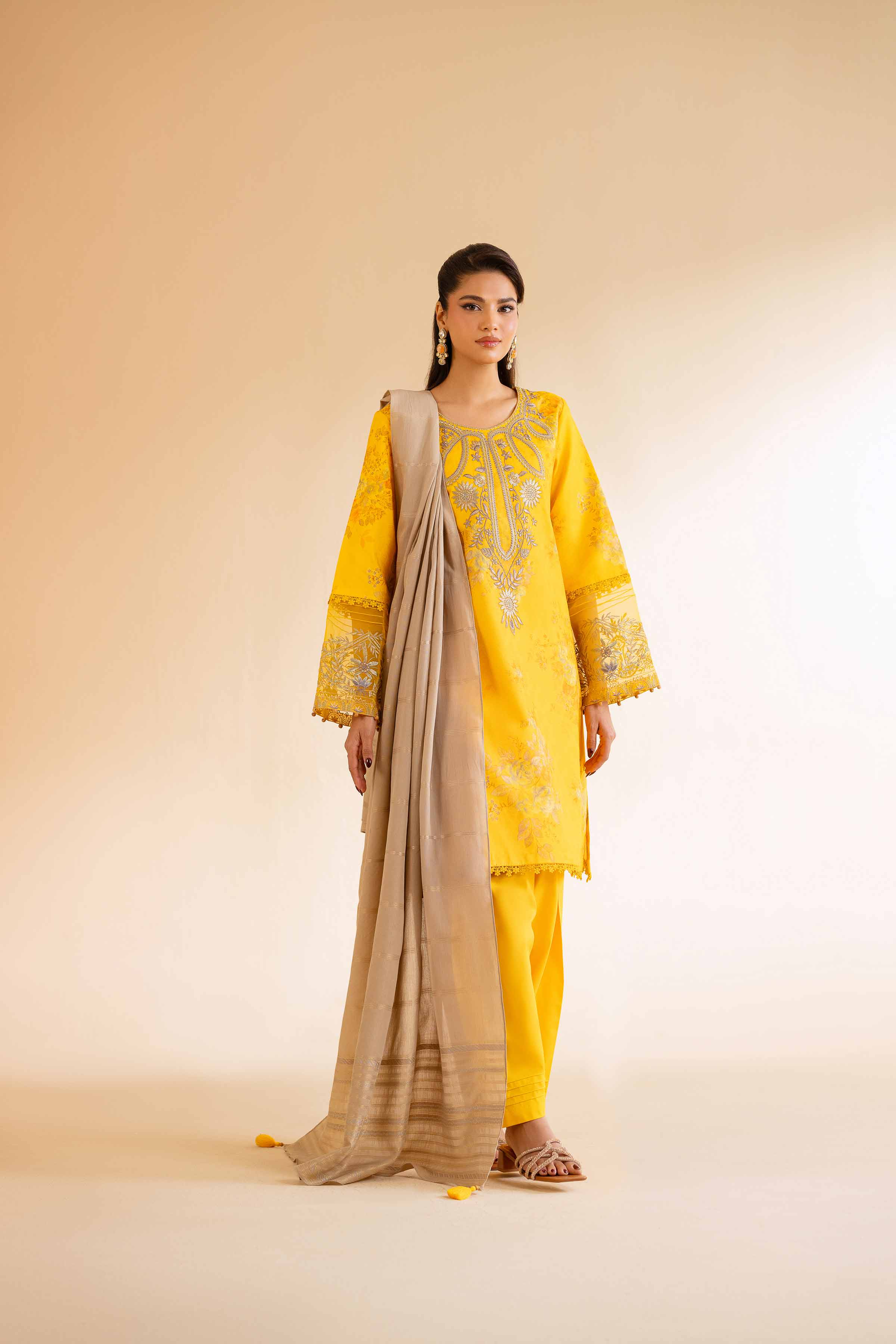 3 Piece - Digital Printed Jacquard Embroidered Suit - 42501300 for Women - Unstitched Collection | Nishat | Shop Online