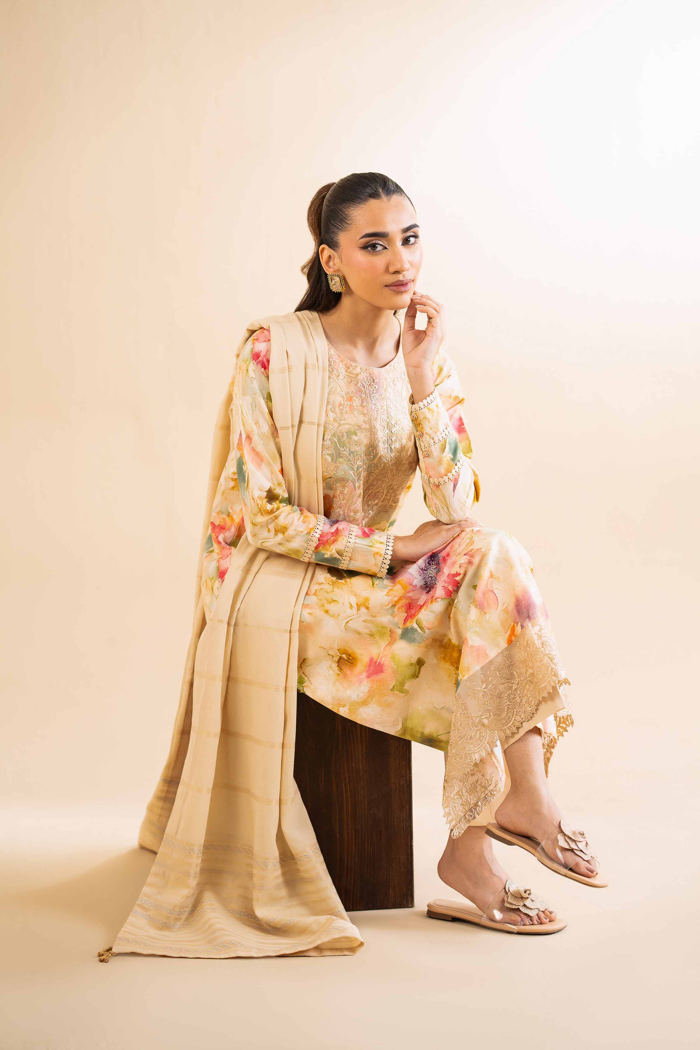 3 Piece - Digital Printed Jacquard Embroidered Suit - 42501301 for Women - Unstitched Collection | Nishat | Shop Online
