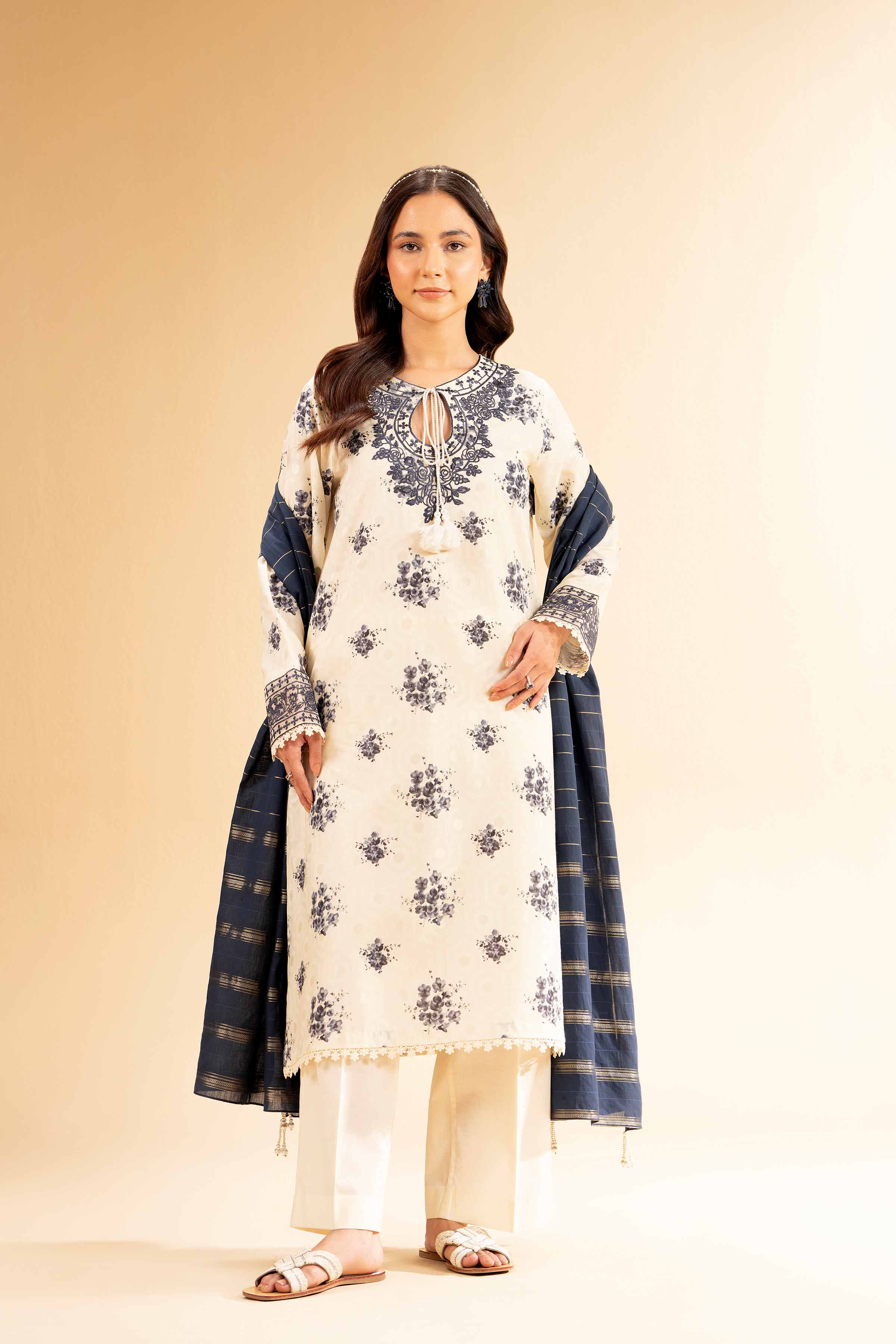 3 Piece - Digital Printed Jacquard Embroidered Suit - 42501303 for Women - Unstitched Collection | Nishat | Shop Online
