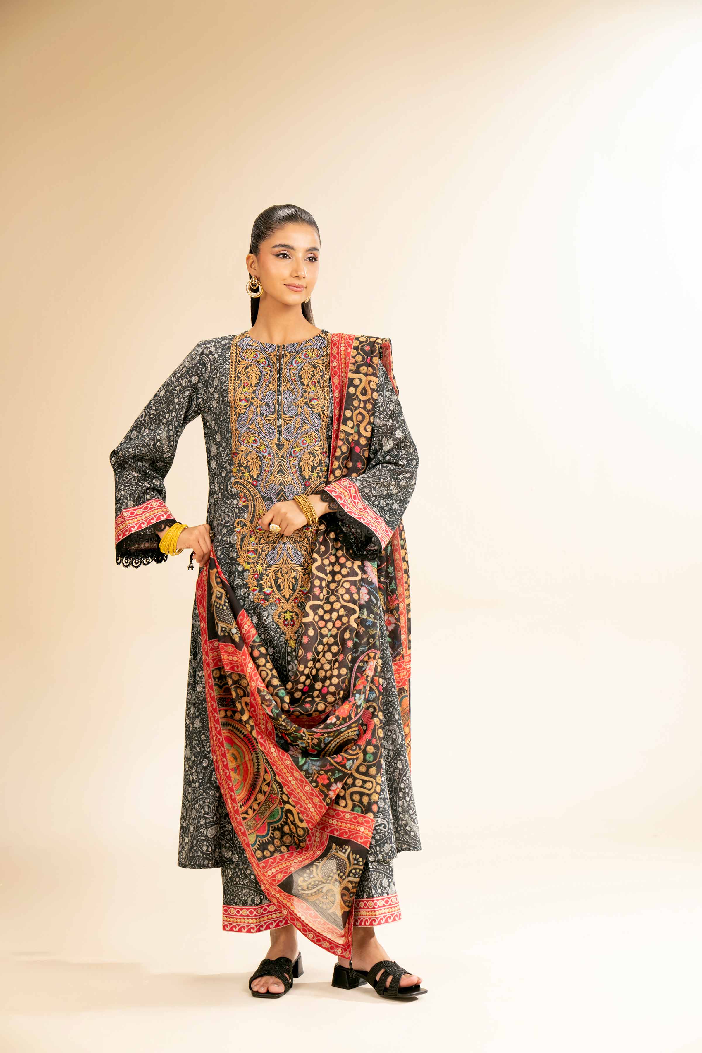 3 Piece - Printed Embroidered Suit - 42501308 for Women - Unstitched Collection | Nishat | Shop Online
