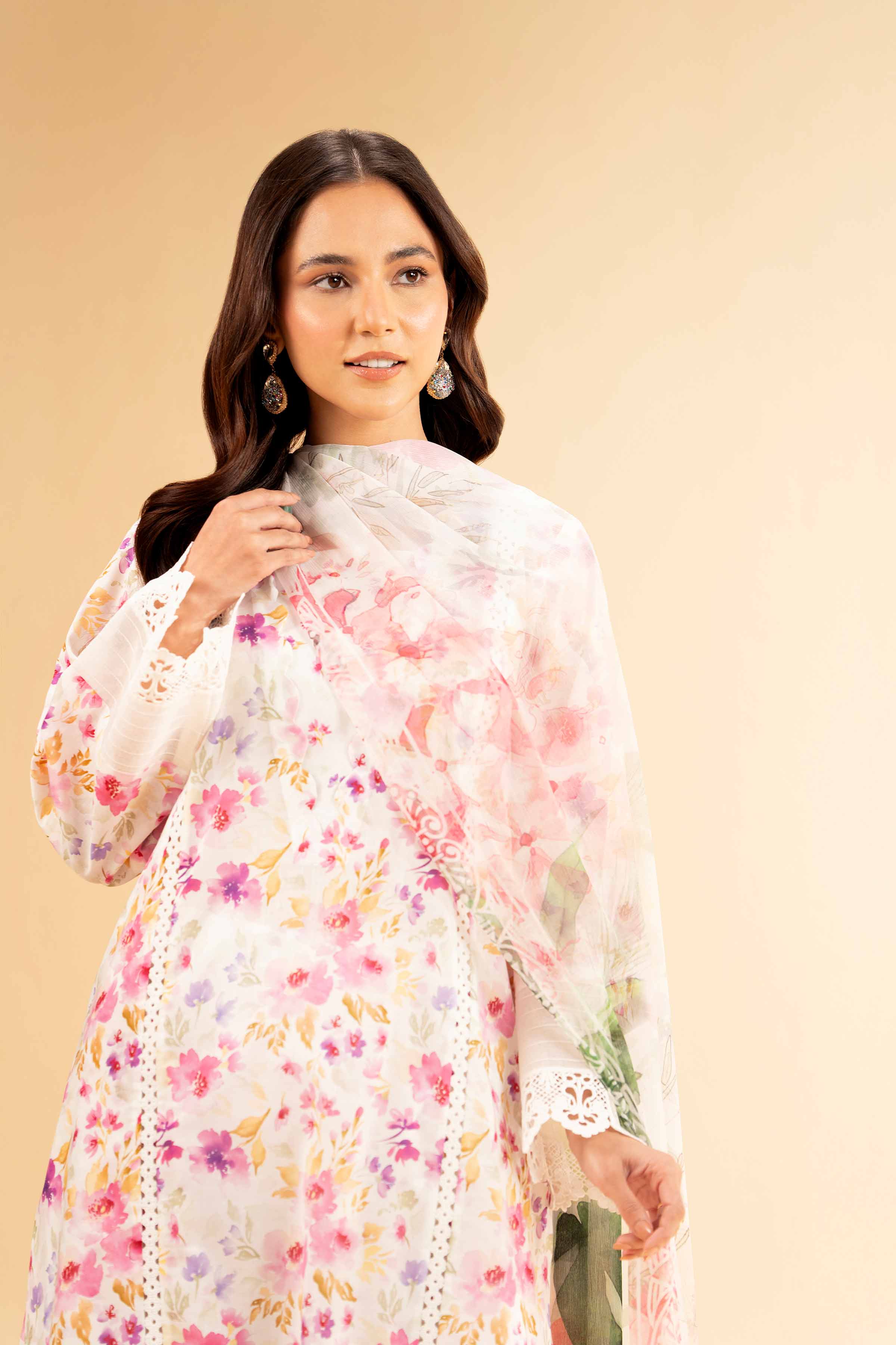 3 Piece - Printed With Laces Suit - 42501328 for Women - Unstitched Collection | Nishat | Shop Online