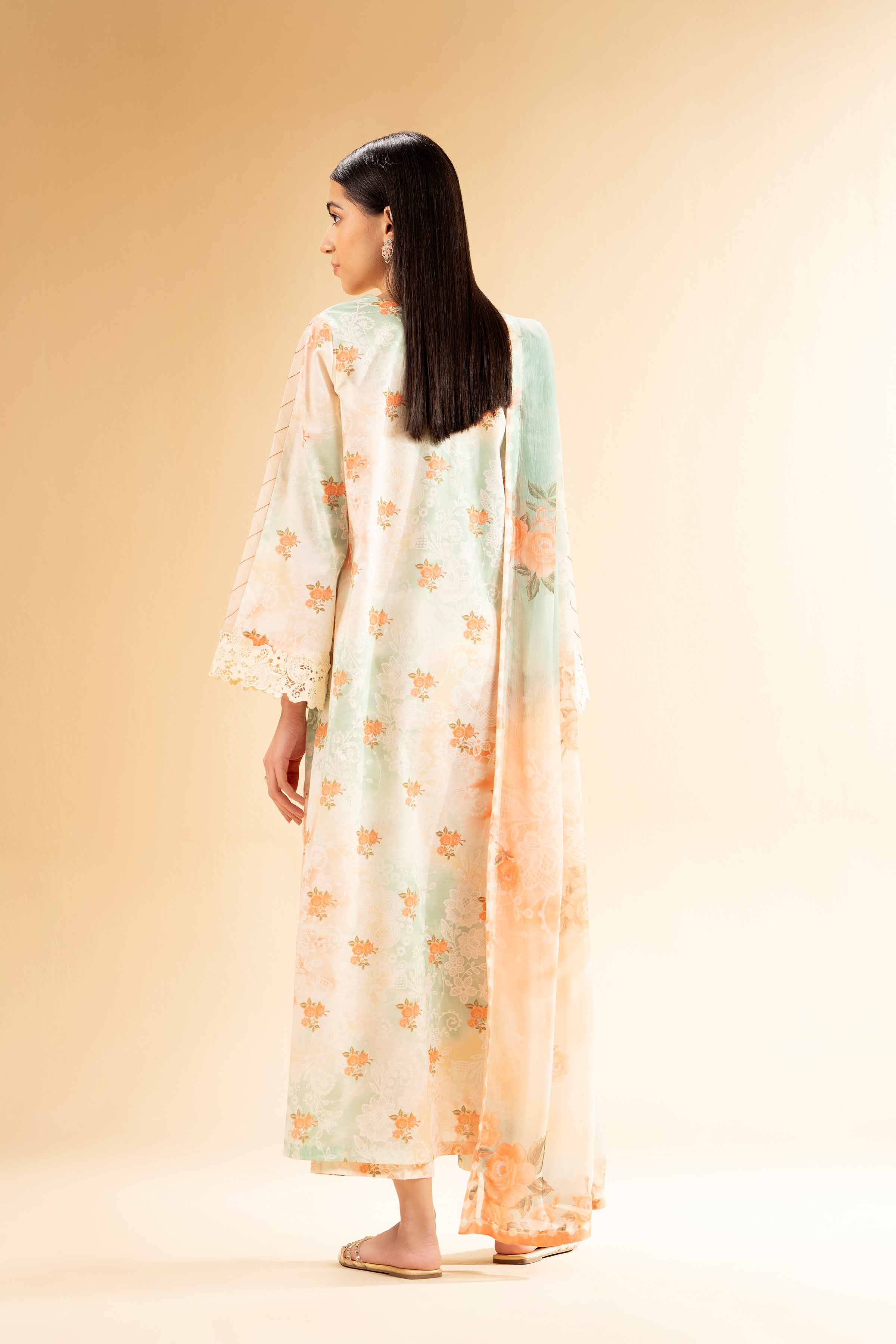 3 Piece - Printed With Laces Suit - 42501329 for Women - Unstitched Collection | Nishat | Shop Online