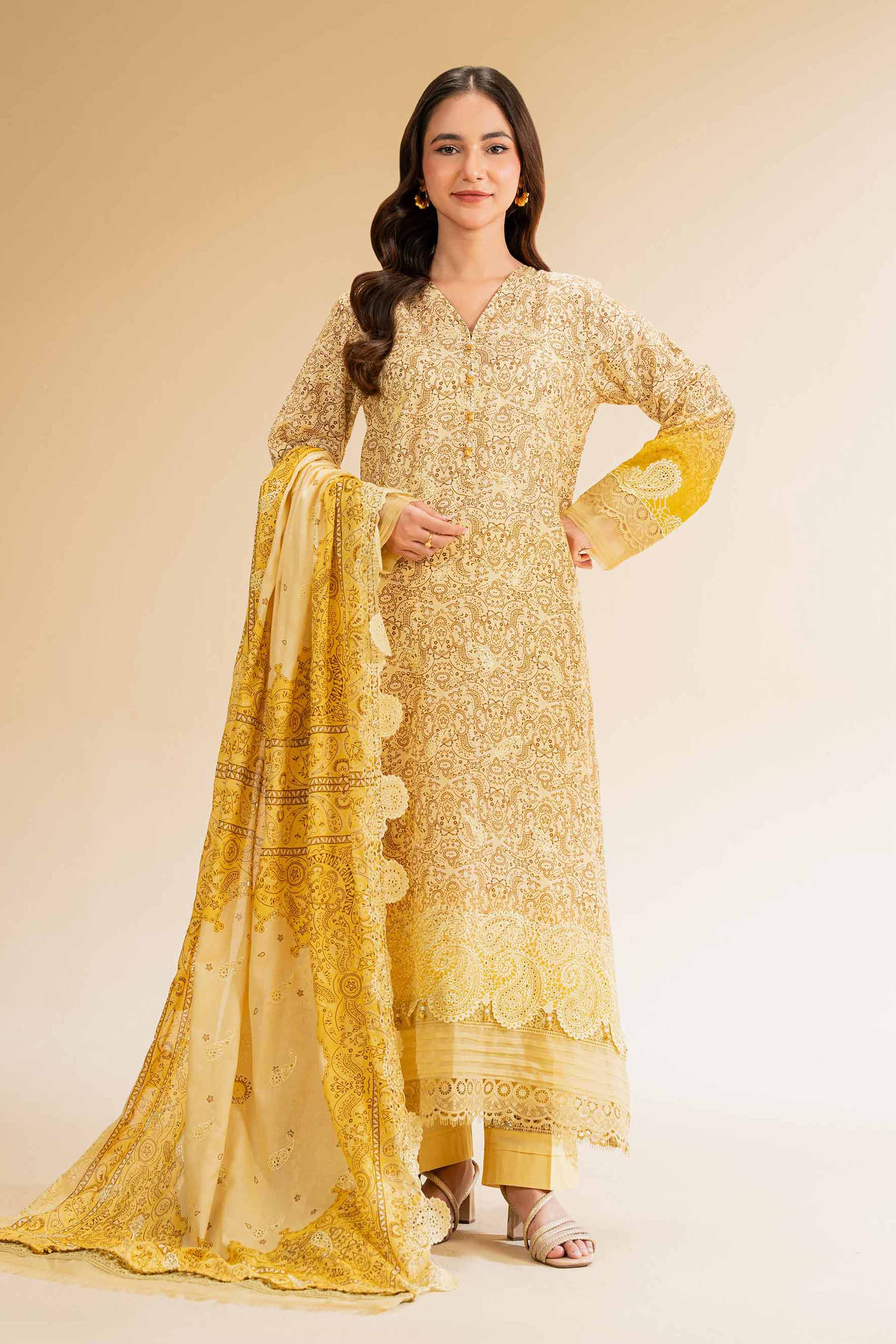 3 Piece - Digital Printed Embroidered Suit - 42501342 for Women - Unstitched Collection | Nishat | Shop Online