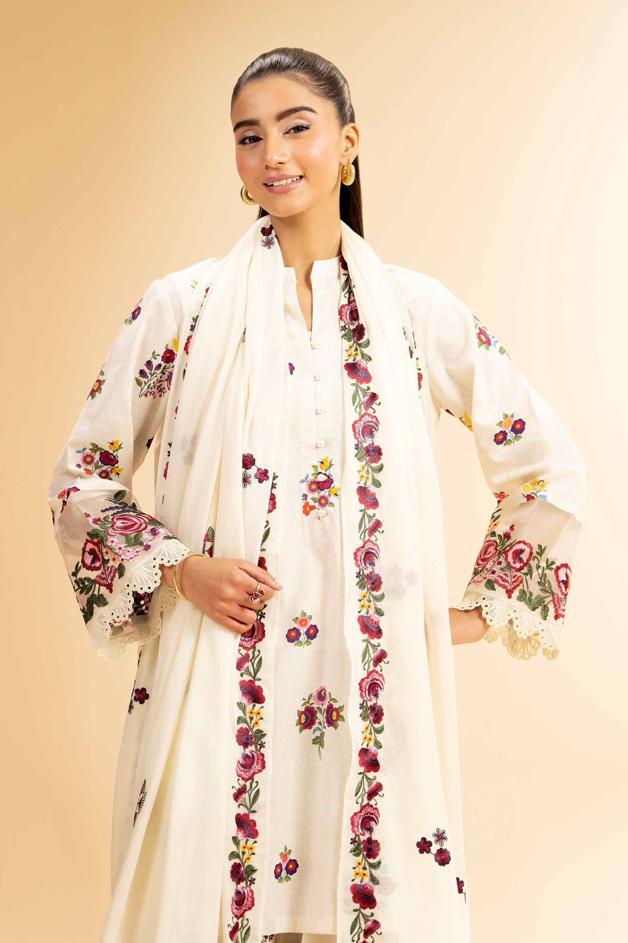 3 Piece - Printed Embroidered Suit - 42501358 for Women - Unstitched Collection | Nishat | Shop Online