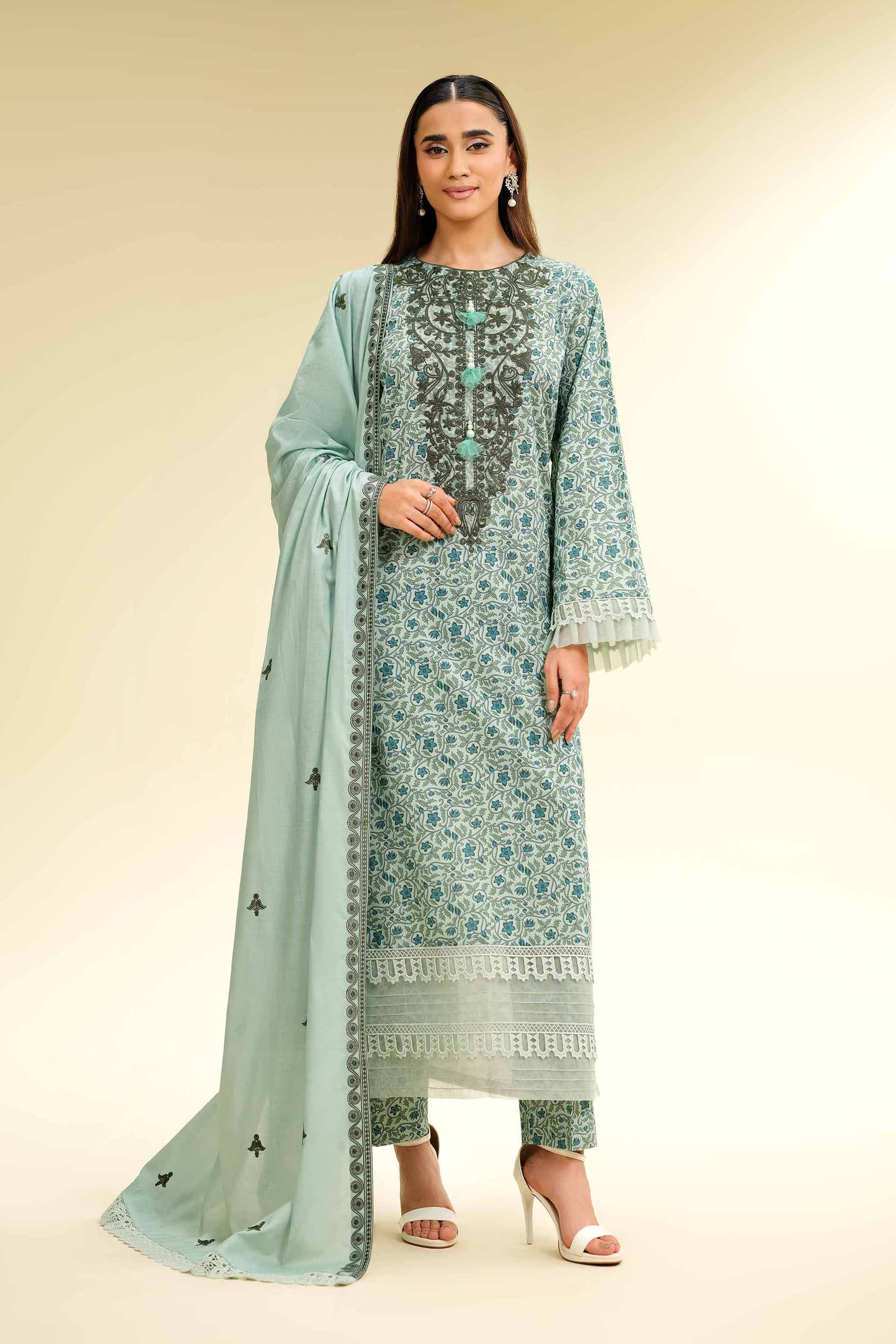 3 Piece - Printed Embroidered Suit - 42501361 for Women - Unstitched Collection | Nishat | Shop Online