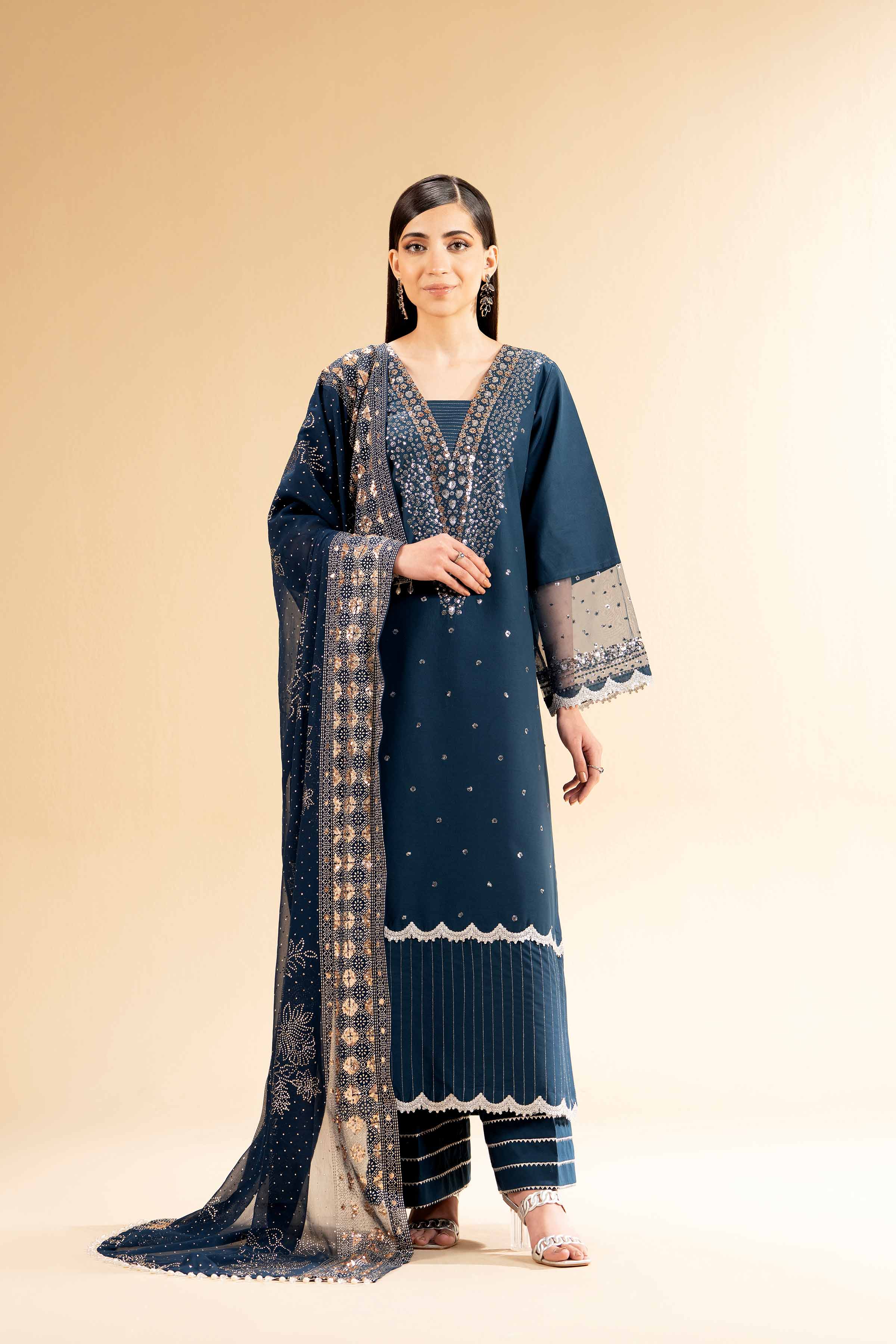 3 Piece - Embellished Suit - 42501368 for Women - Unstitched Collection | Nishat | Shop Online