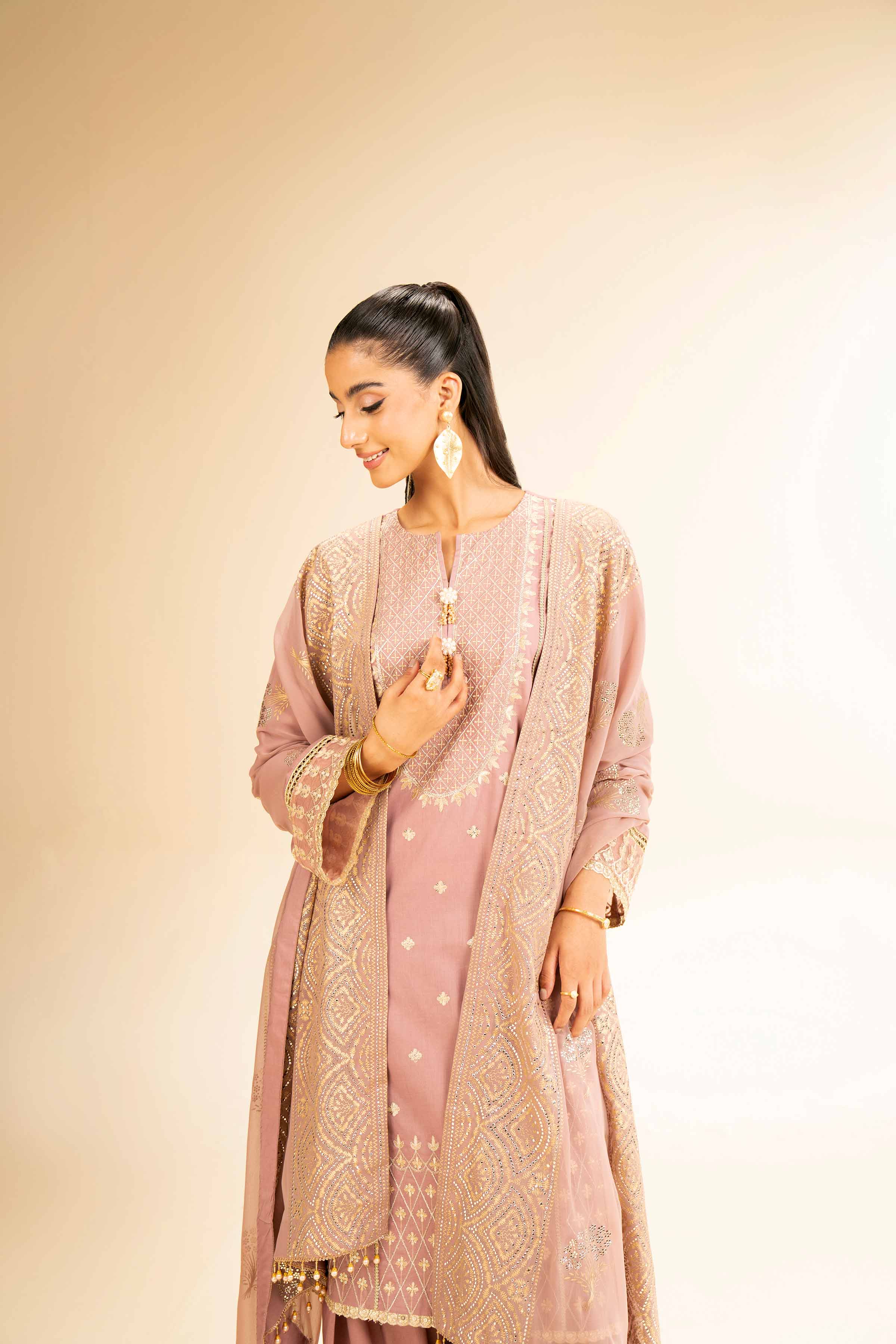 3 Piece - Embellished Suit - 42501375 for Women - Unstitched Collection | Nishat | Shop Online