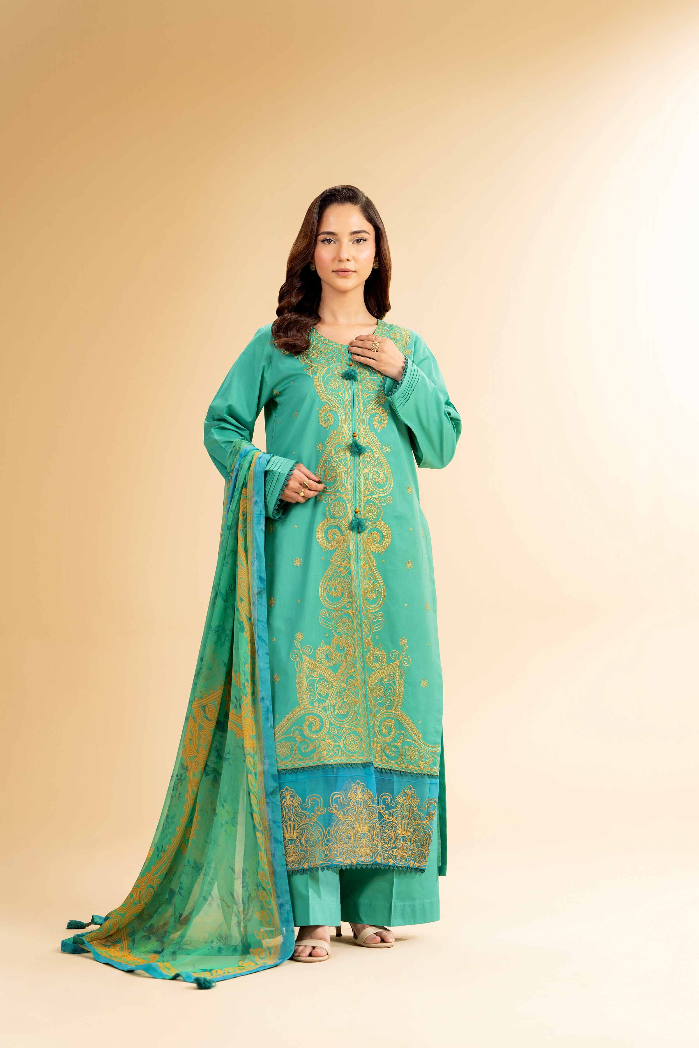 3 Piece - Embroidered Suit - 42501380 for Women - Unstitched Collection | Nishat | Shop Online