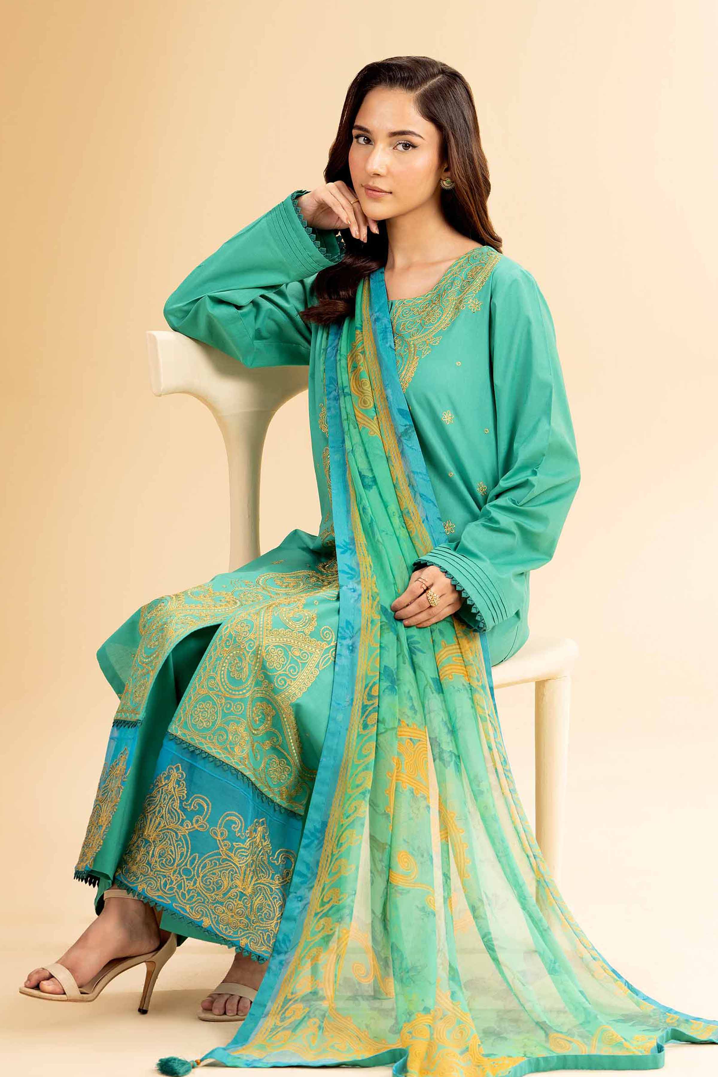 3 Piece - Embroidered Suit - 42501380 for Women - Unstitched Collection | Nishat | Shop Online