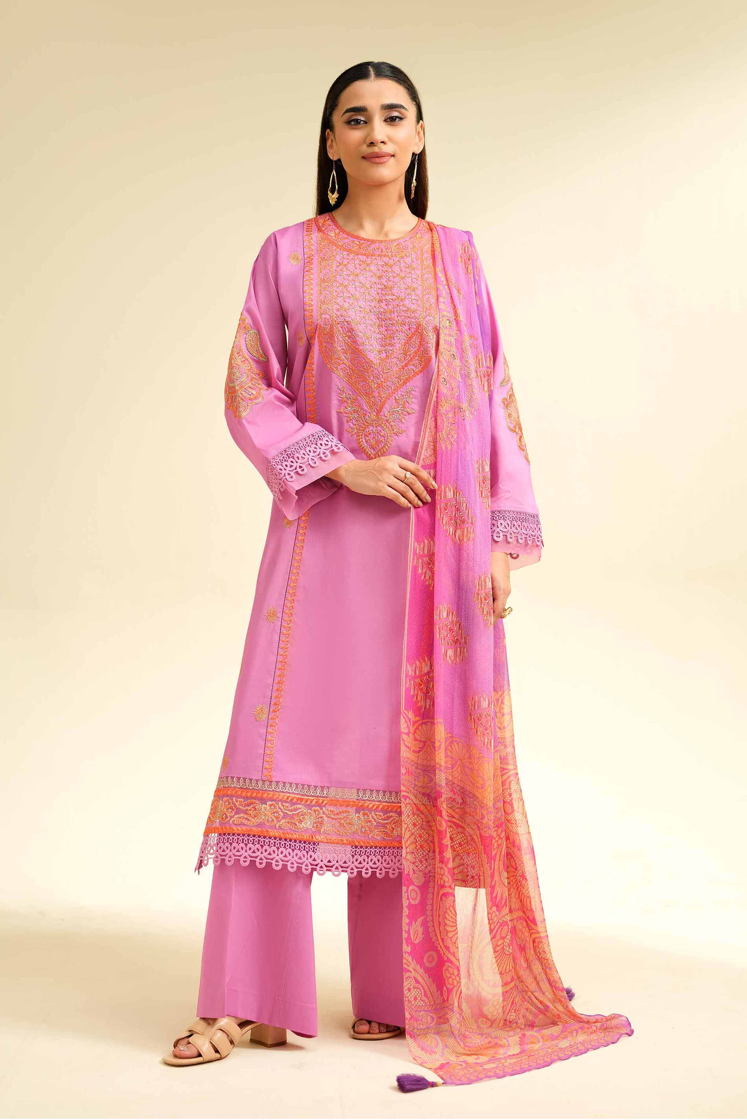 3 Piece - Embroidered Suit - 42501383 for Women - Unstitched Collection | Nishat | Shop Online