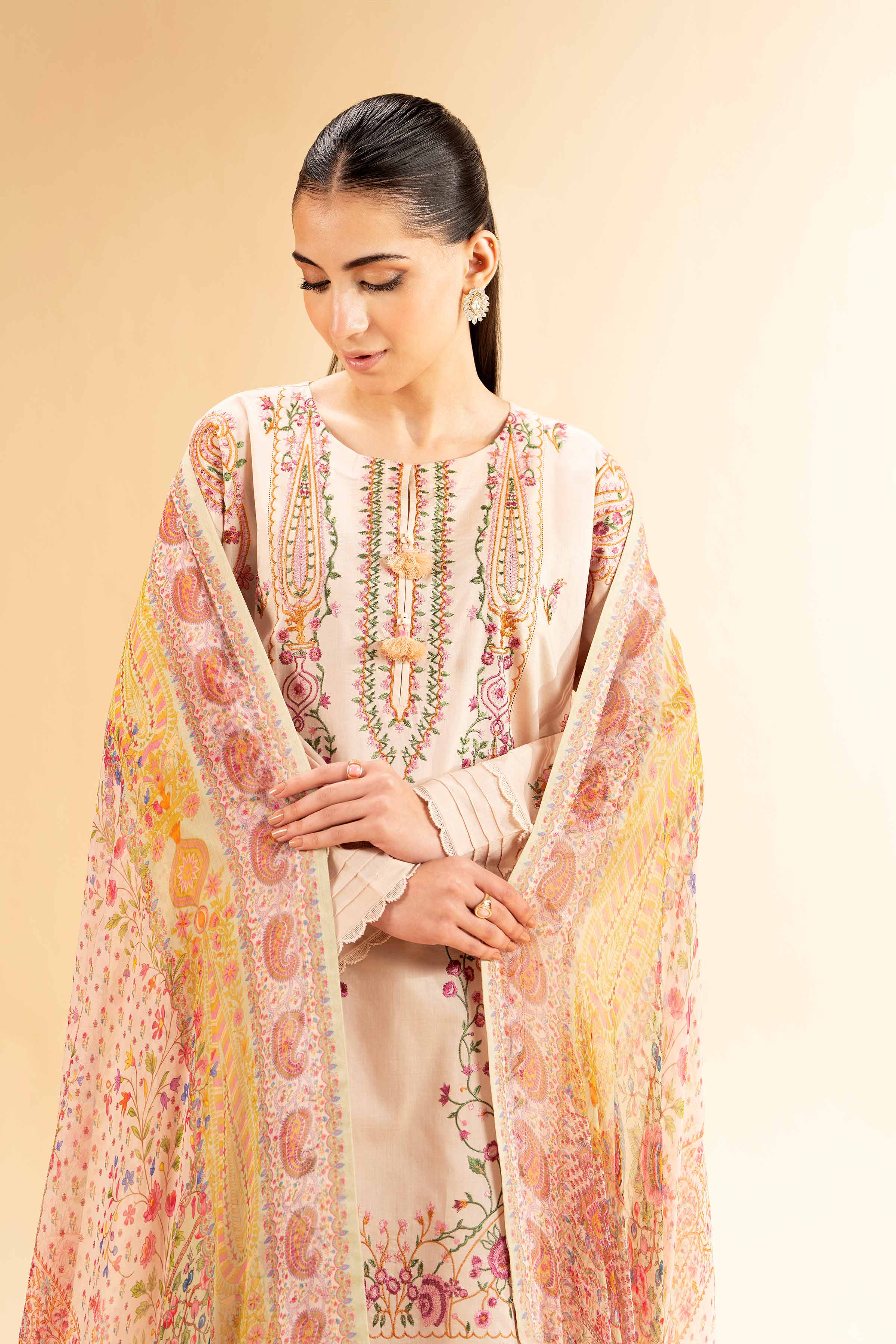 3 Piece - Embroidered Suit - 42501385 for Women - Unstitched Collection | Nishat | Shop Online