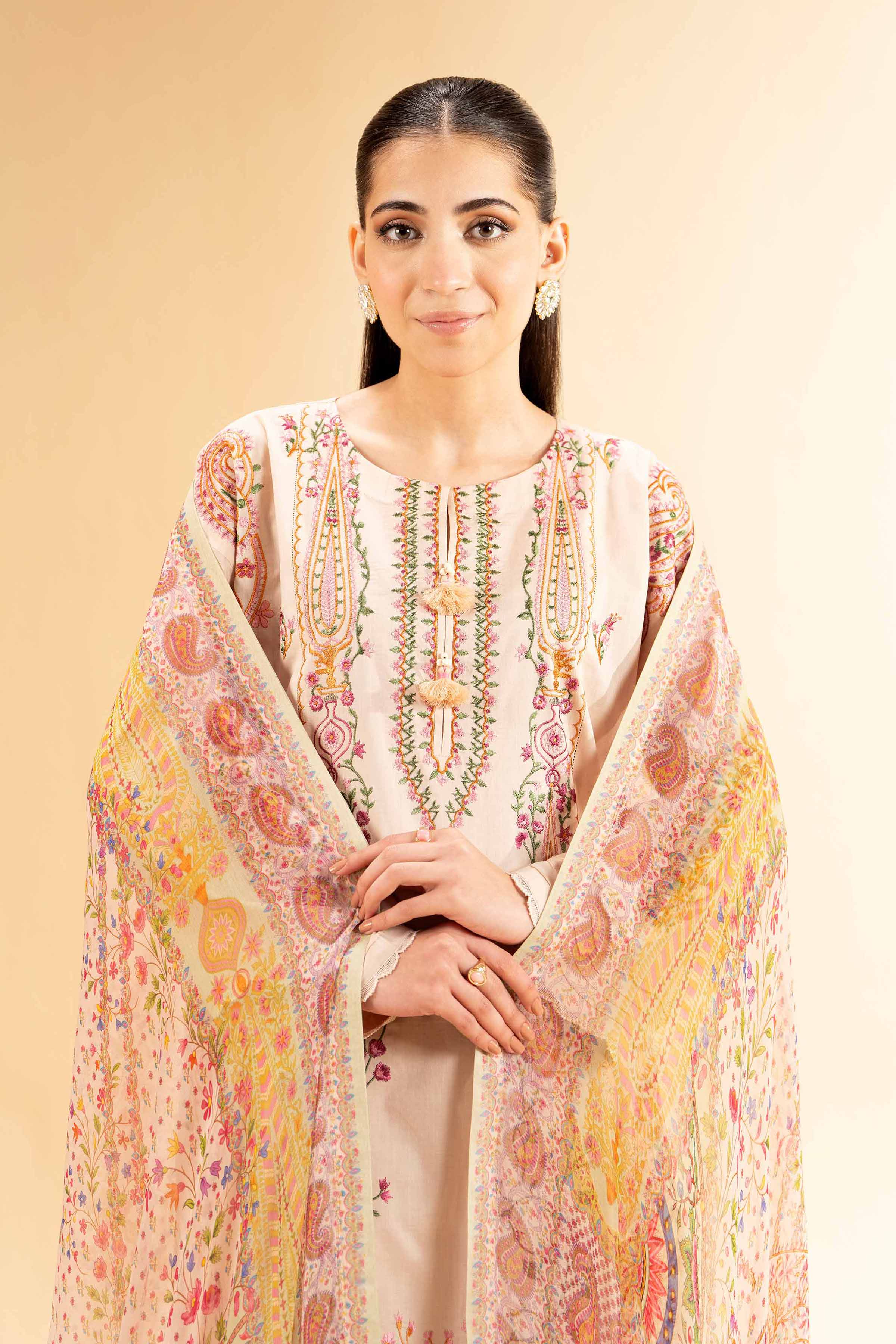 3 Piece - Embroidered Suit - 42501385 for Women - Unstitched Collection | Nishat | Shop Online