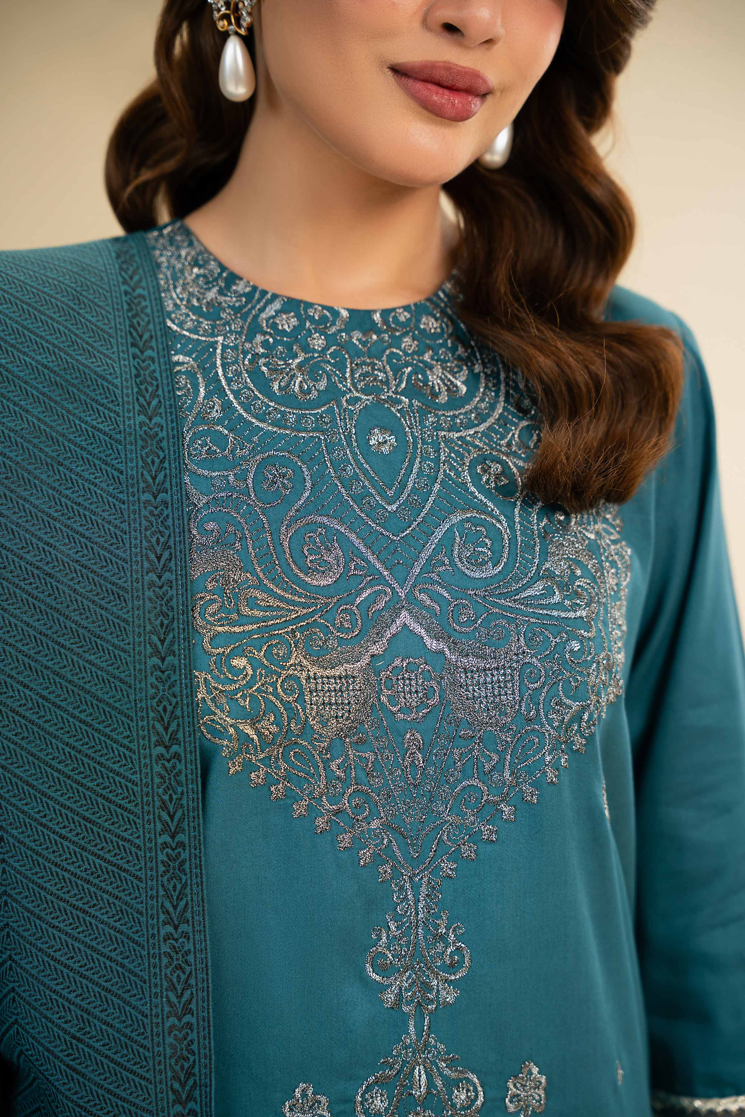 3 Piece - Embroidered Suit - 42501388 for Women - Unstitched Collection | Nishat | Shop Online