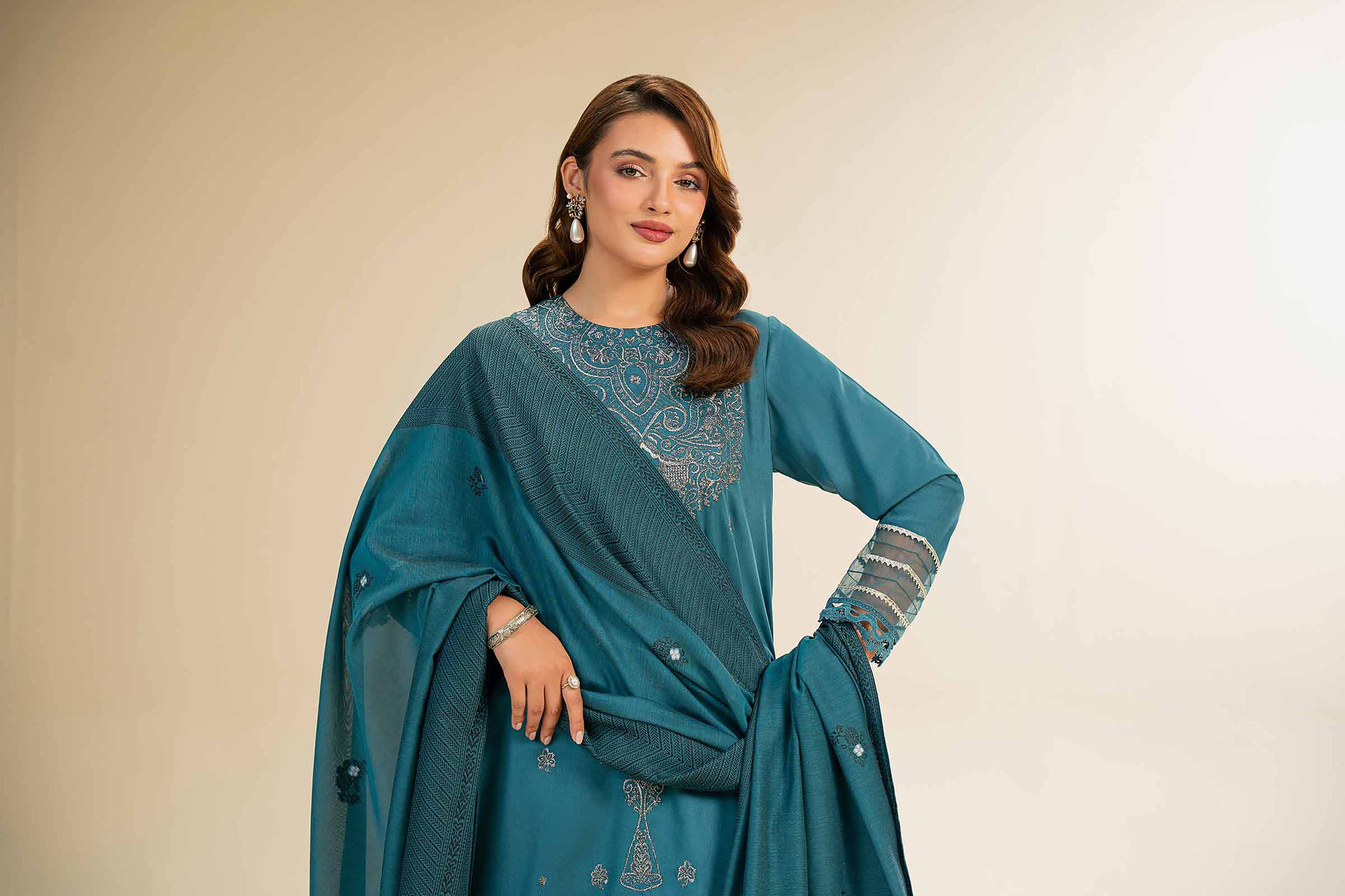 3 Piece - Embroidered Suit - 42501388 for Women - Unstitched Collection | Nishat | Shop Online