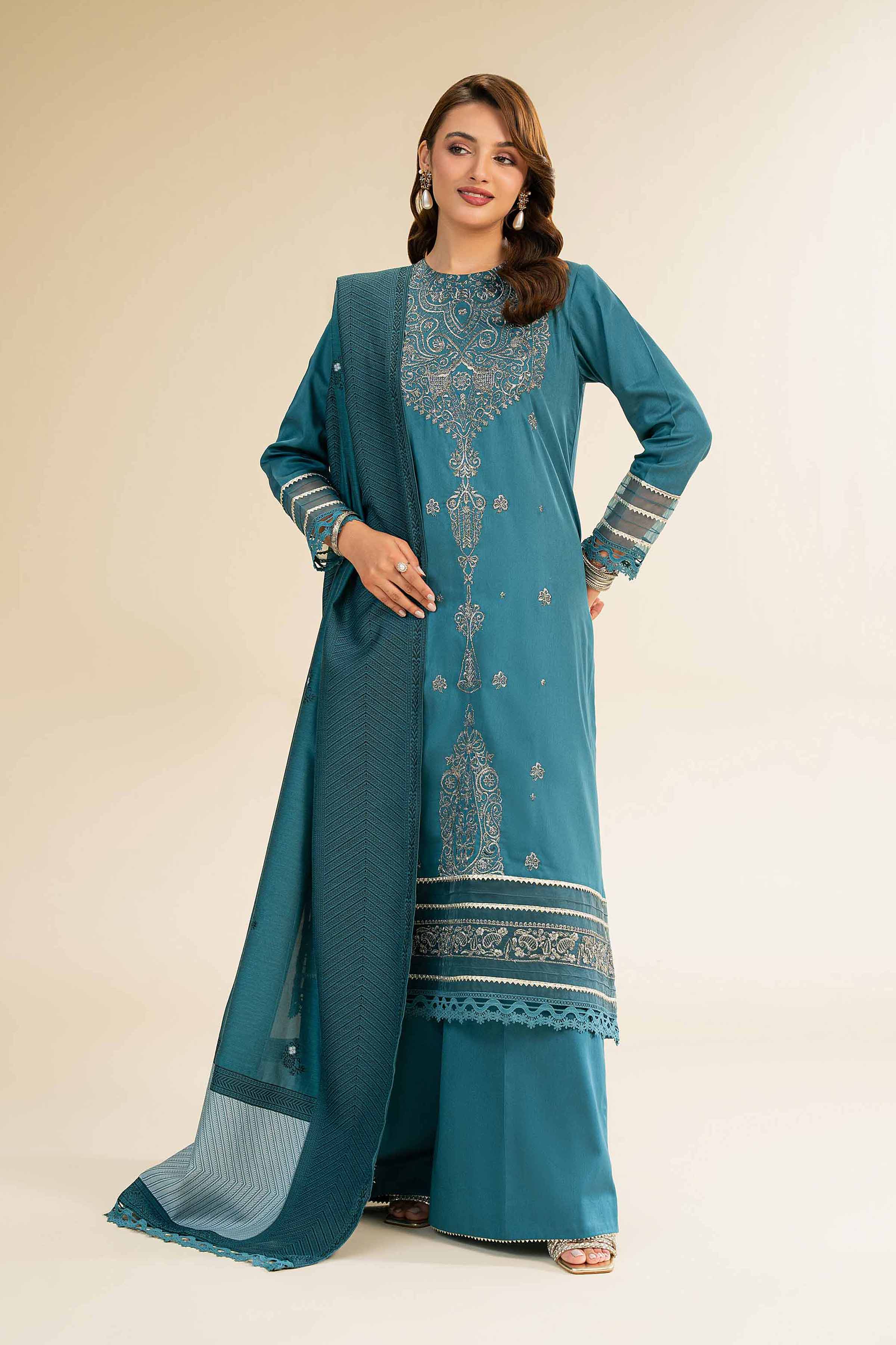 3 Piece - Embroidered Suit - 42501388 for Women - Unstitched Collection | Nishat | Shop Online