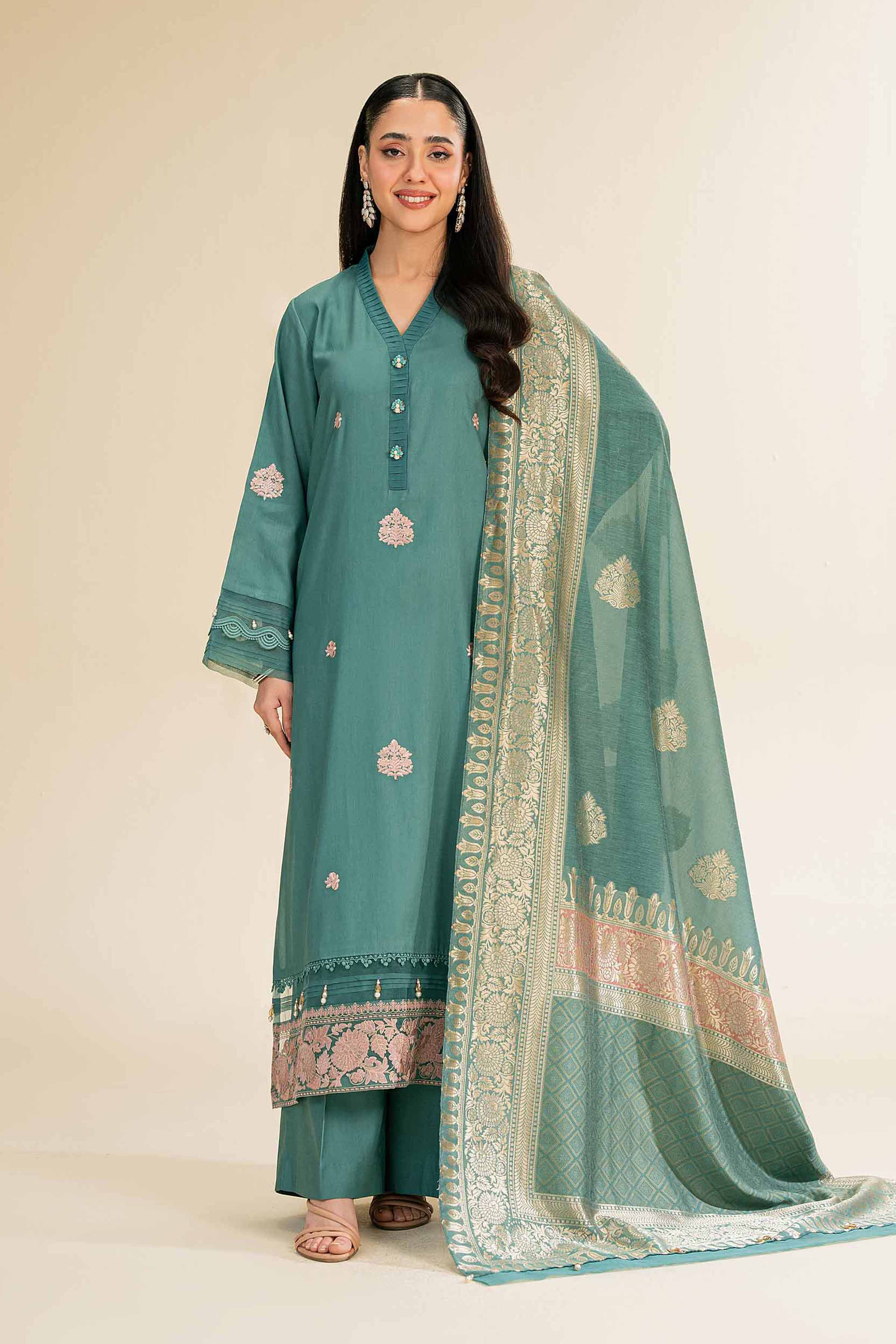 3 Piece - Embroidered Suit - 42501389 for Women - Unstitched Collection | Nishat | Shop Online