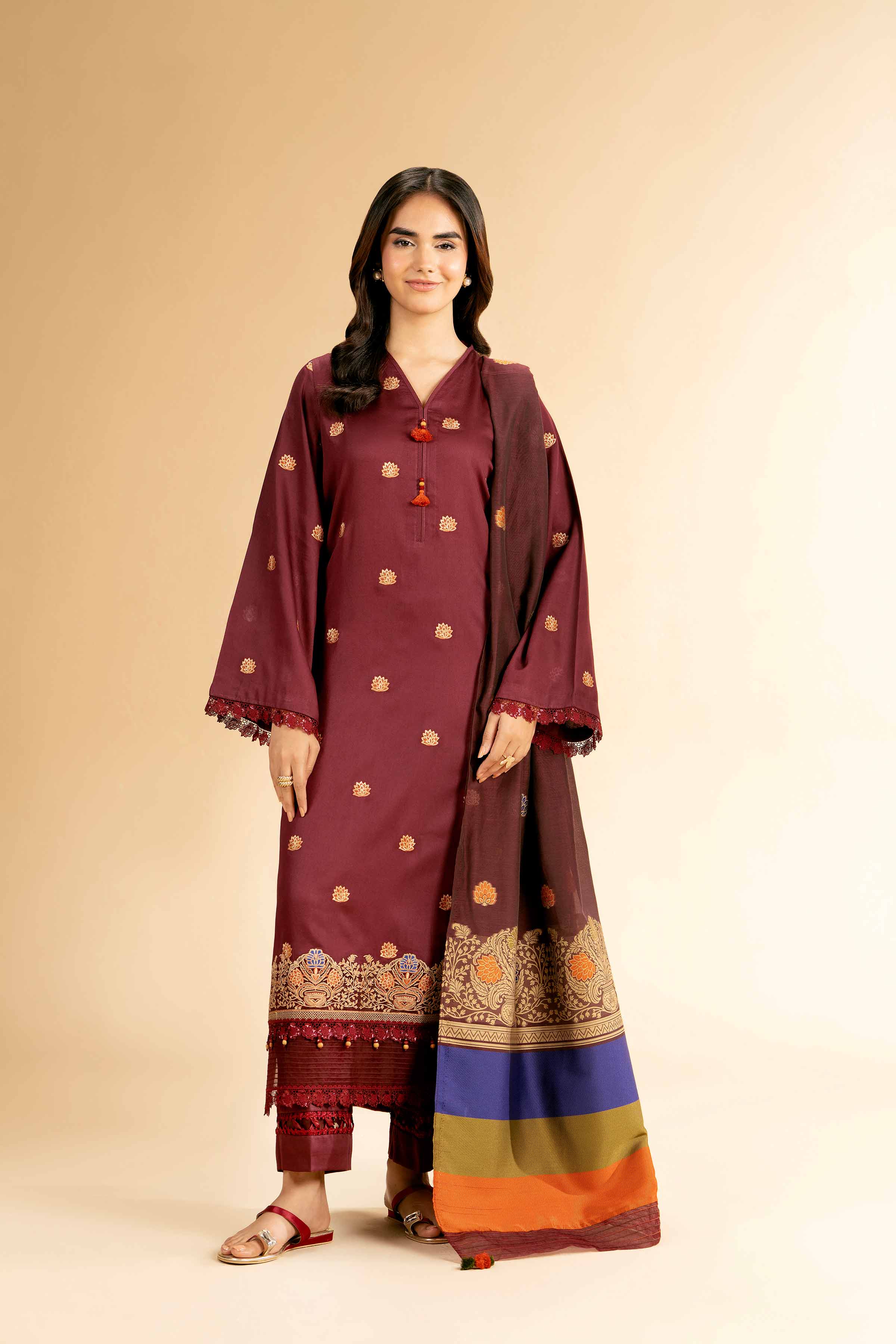 3 Piece - Embroidered Suit - 42501394 for Women - Unstitched Collection | Nishat | Shop Online
