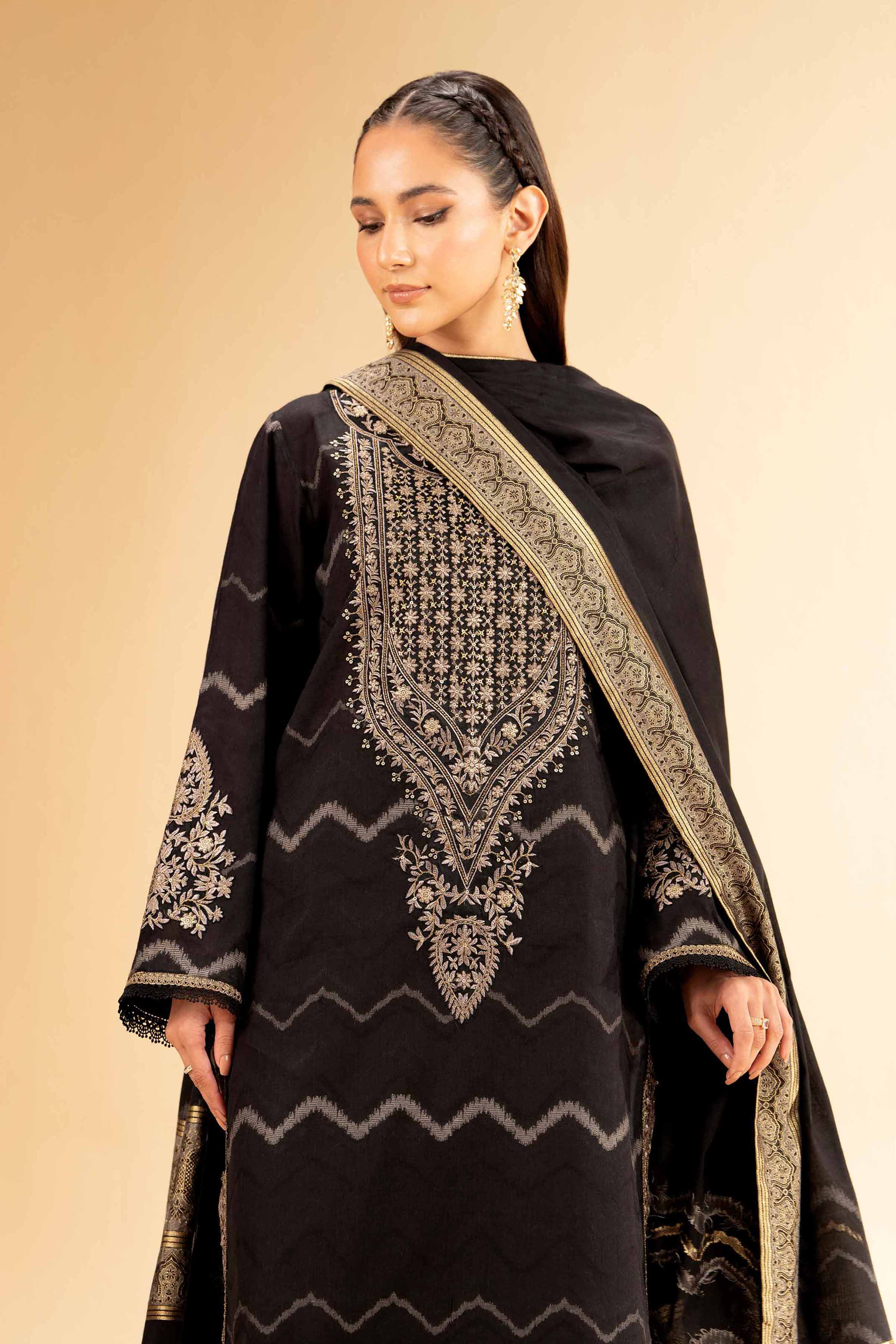 3 Piece - Jacquard Embroidered Suit - 42501398 for Women - Unstitched Collection | Nishat | Shop Online