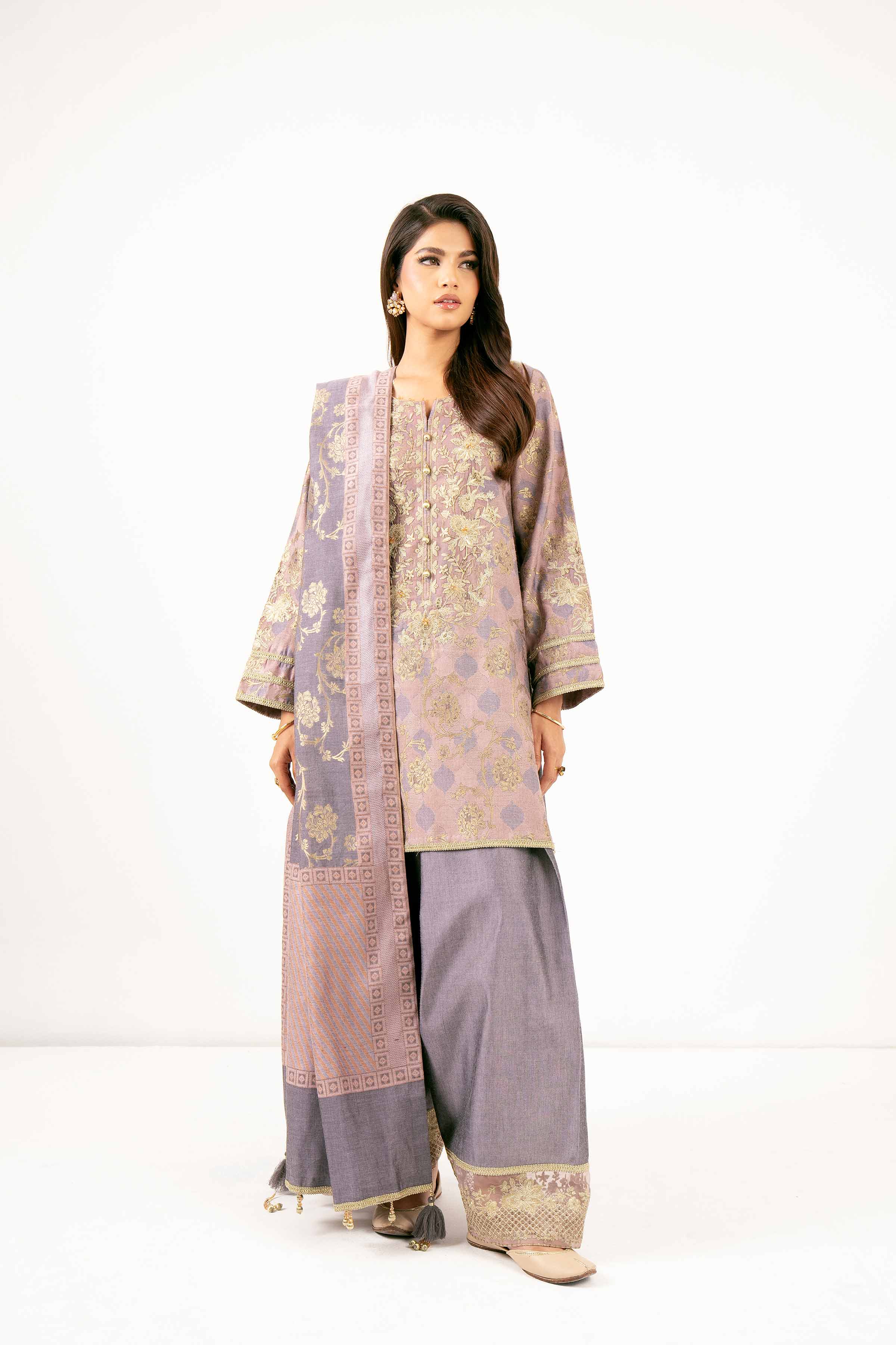 3 Piece - Jacquard Embroidered Suit - 42501400 for Women - Unstitched Collection | Nishat | Shop Online