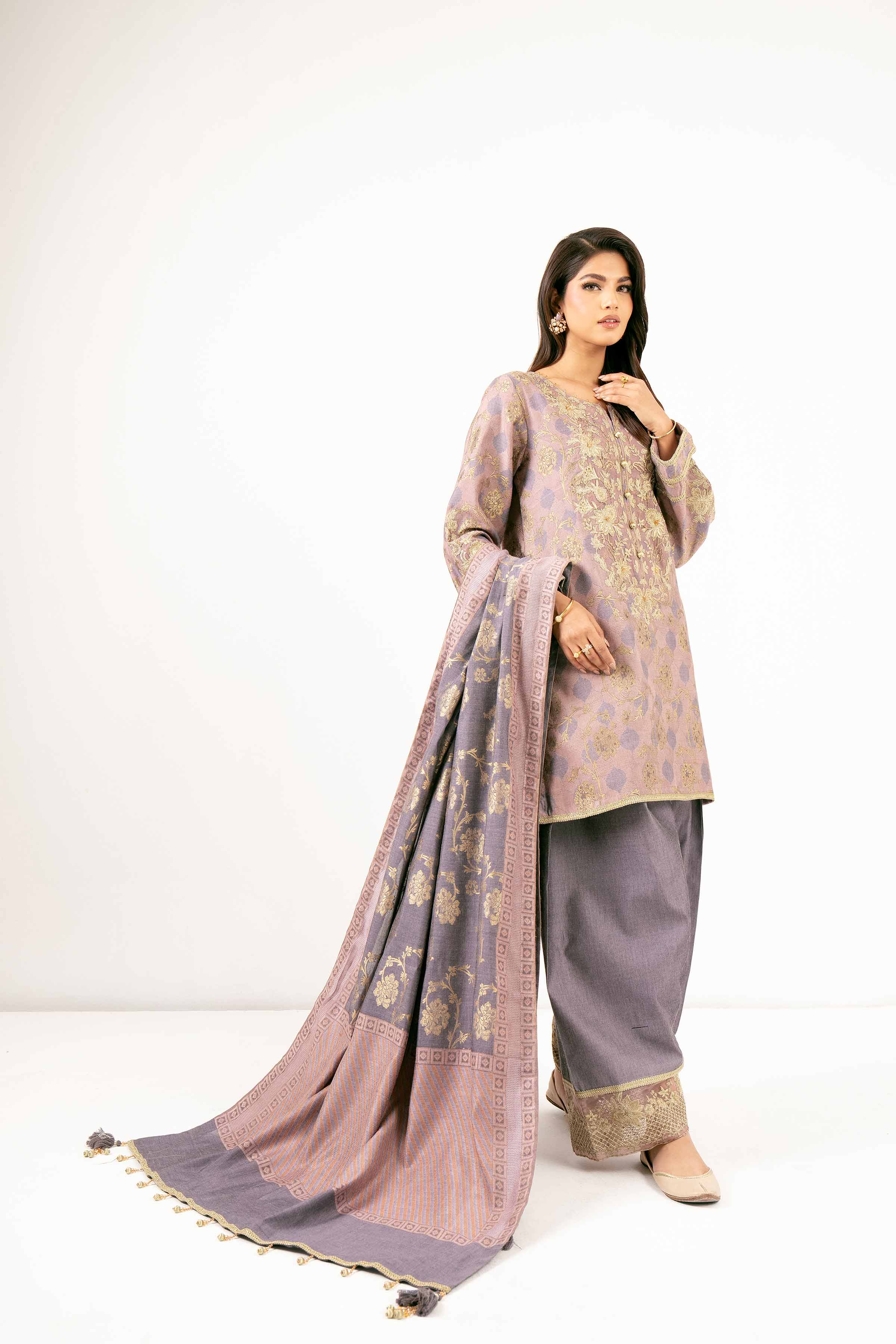 3 Piece - Jacquard Embroidered Suit - 42501400 for Women - Unstitched Collection | Nishat | Shop Online
