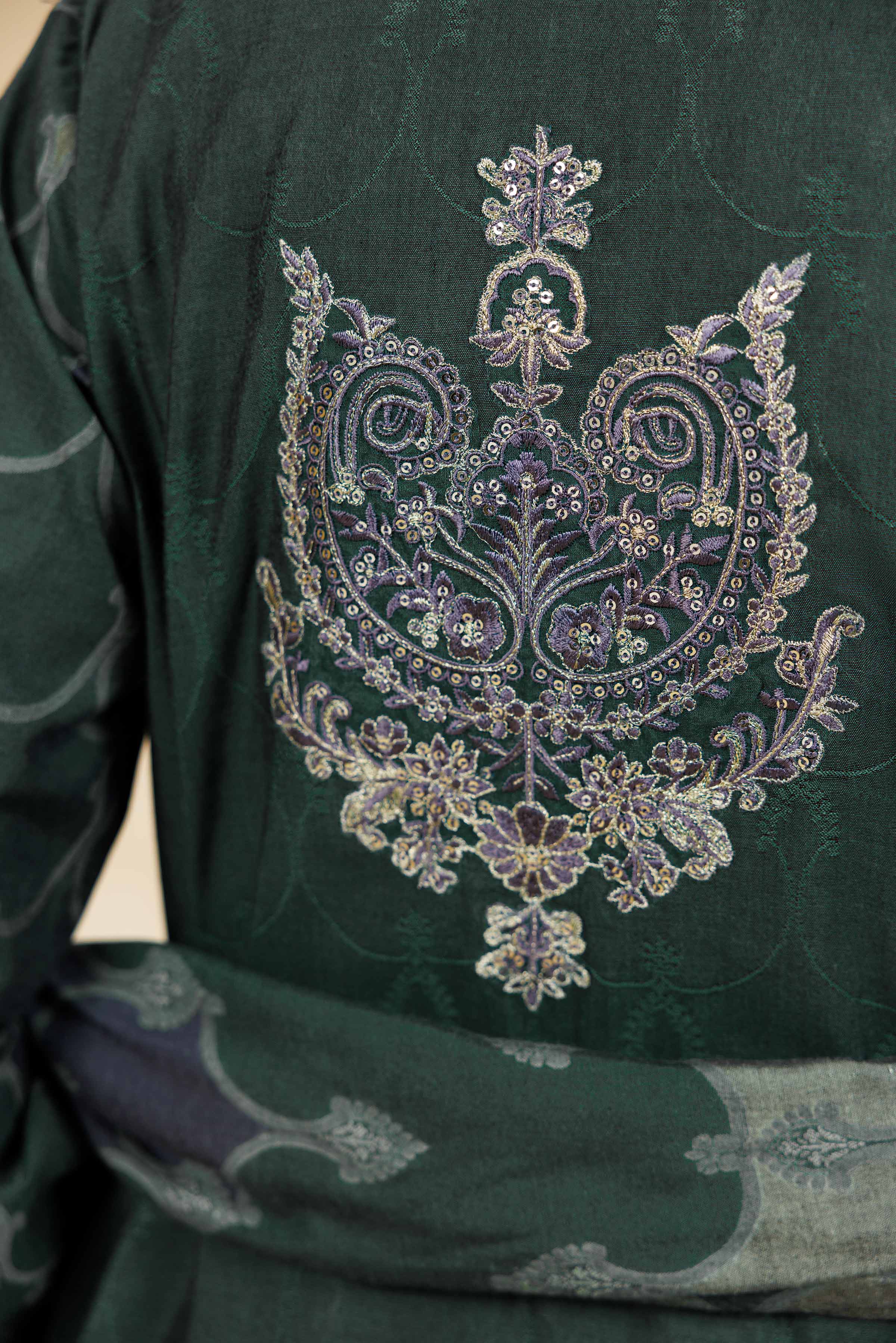 3 Piece - Jacquard Embroidered Suit - 42501403 for Women - Unstitched Collection | Nishat | Shop Online